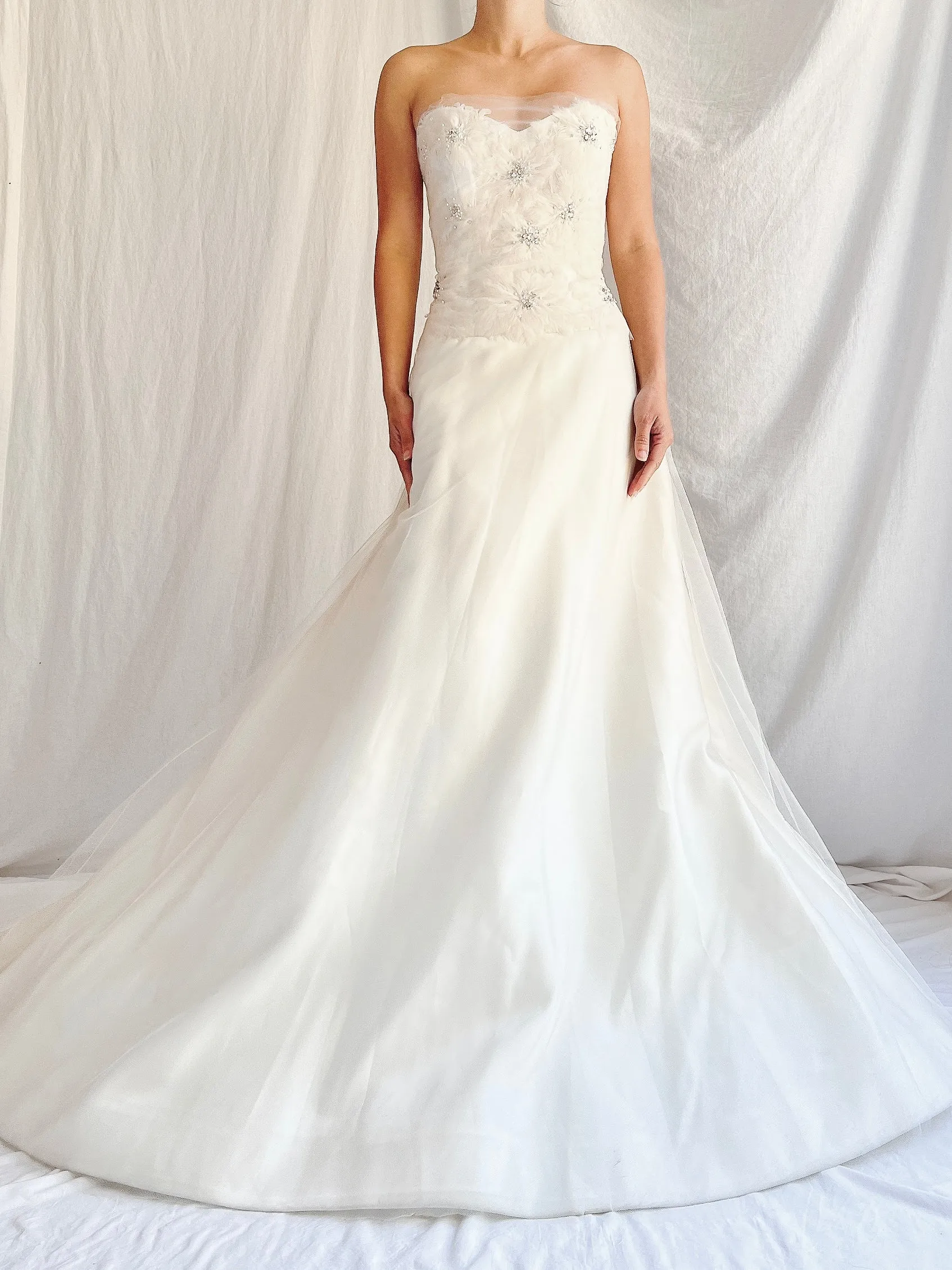 00 Liancarlo Couture Silk & Feather Dress - S/6