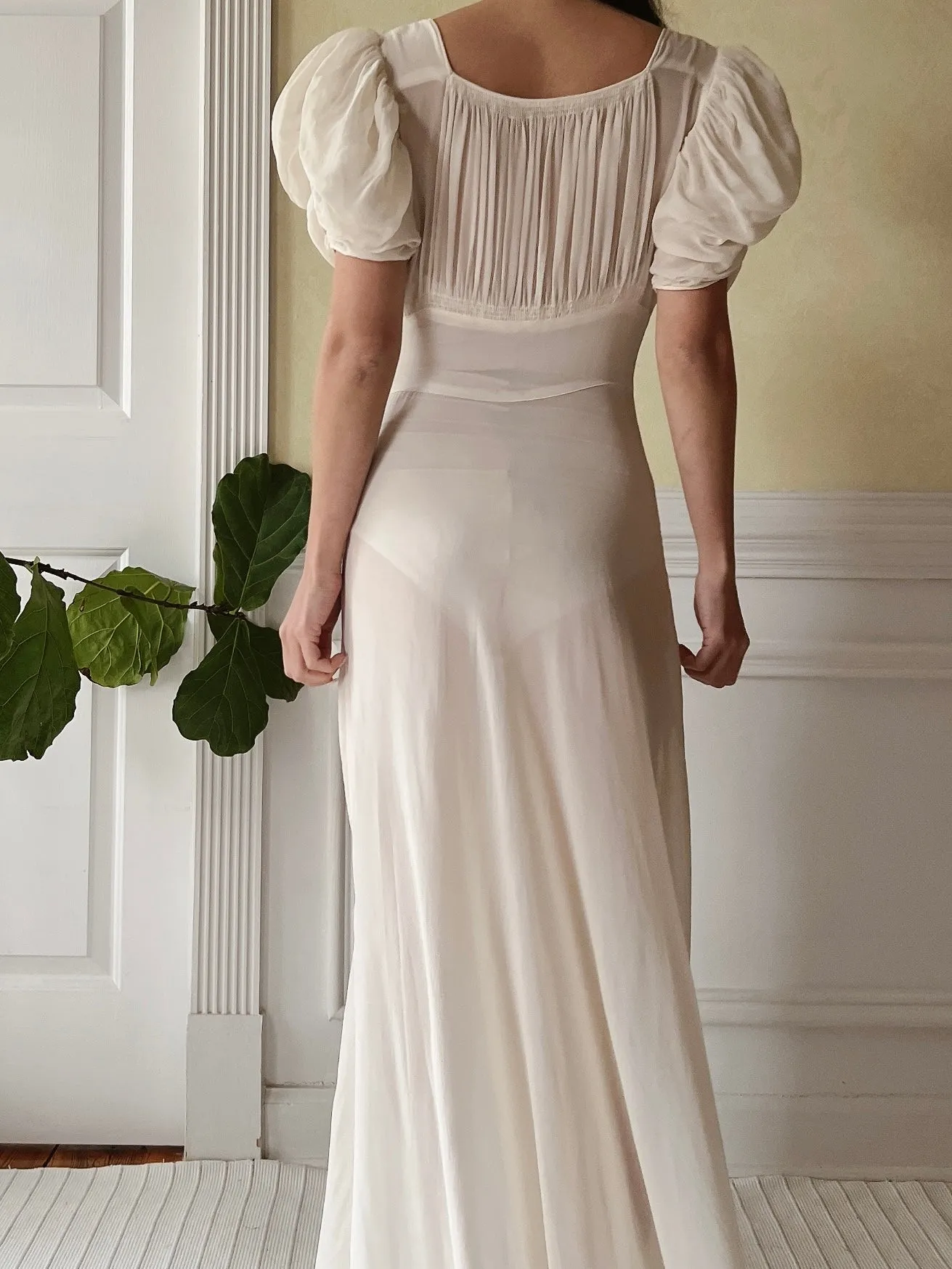 1940s Silk Chiffon Gown - XS