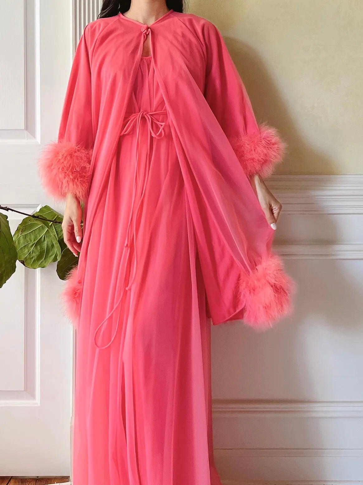 1960s Nylon Feather 2-Piece Set - OSFM