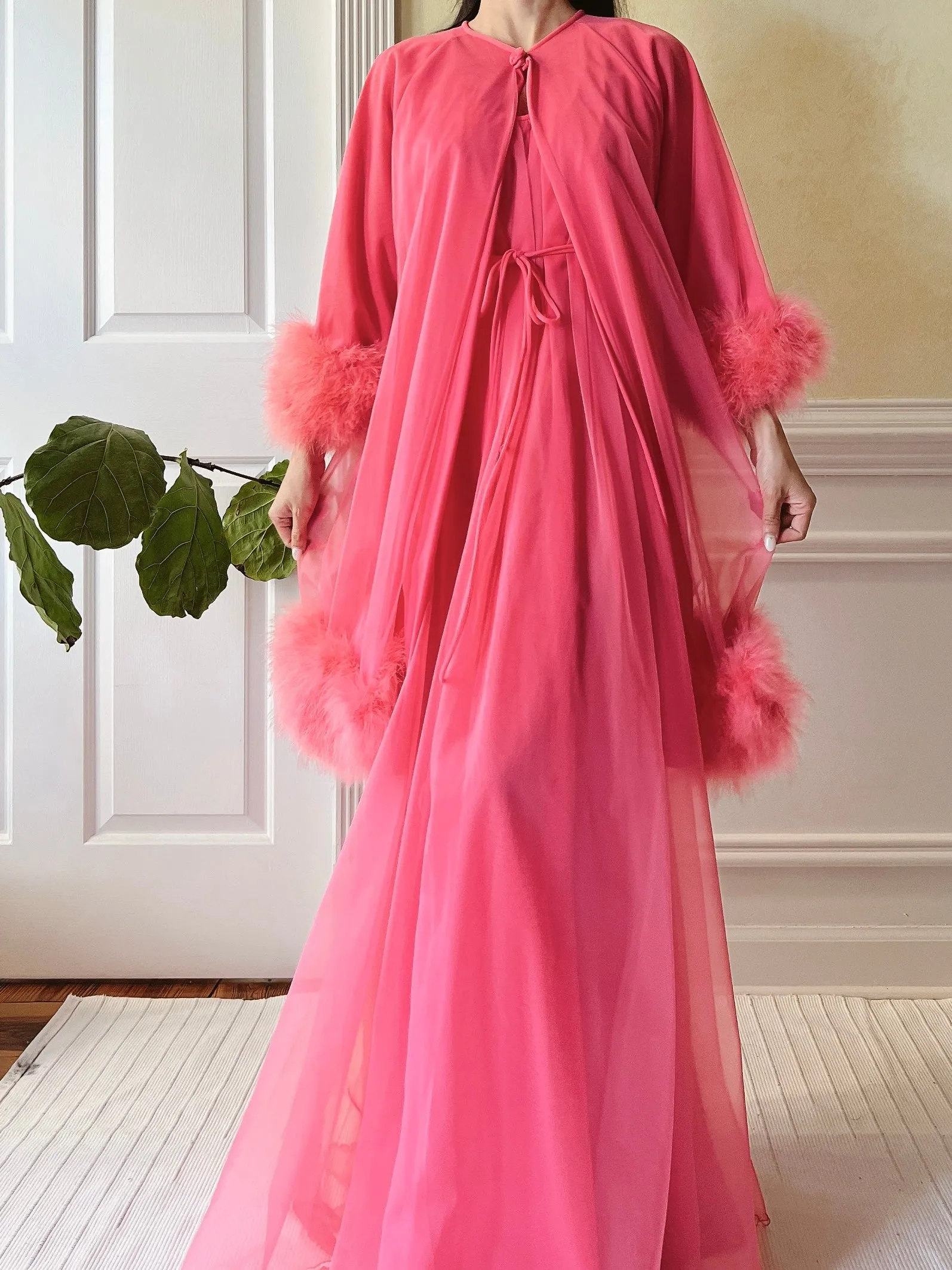 1960s Nylon Feather 2-Piece Set - OSFM