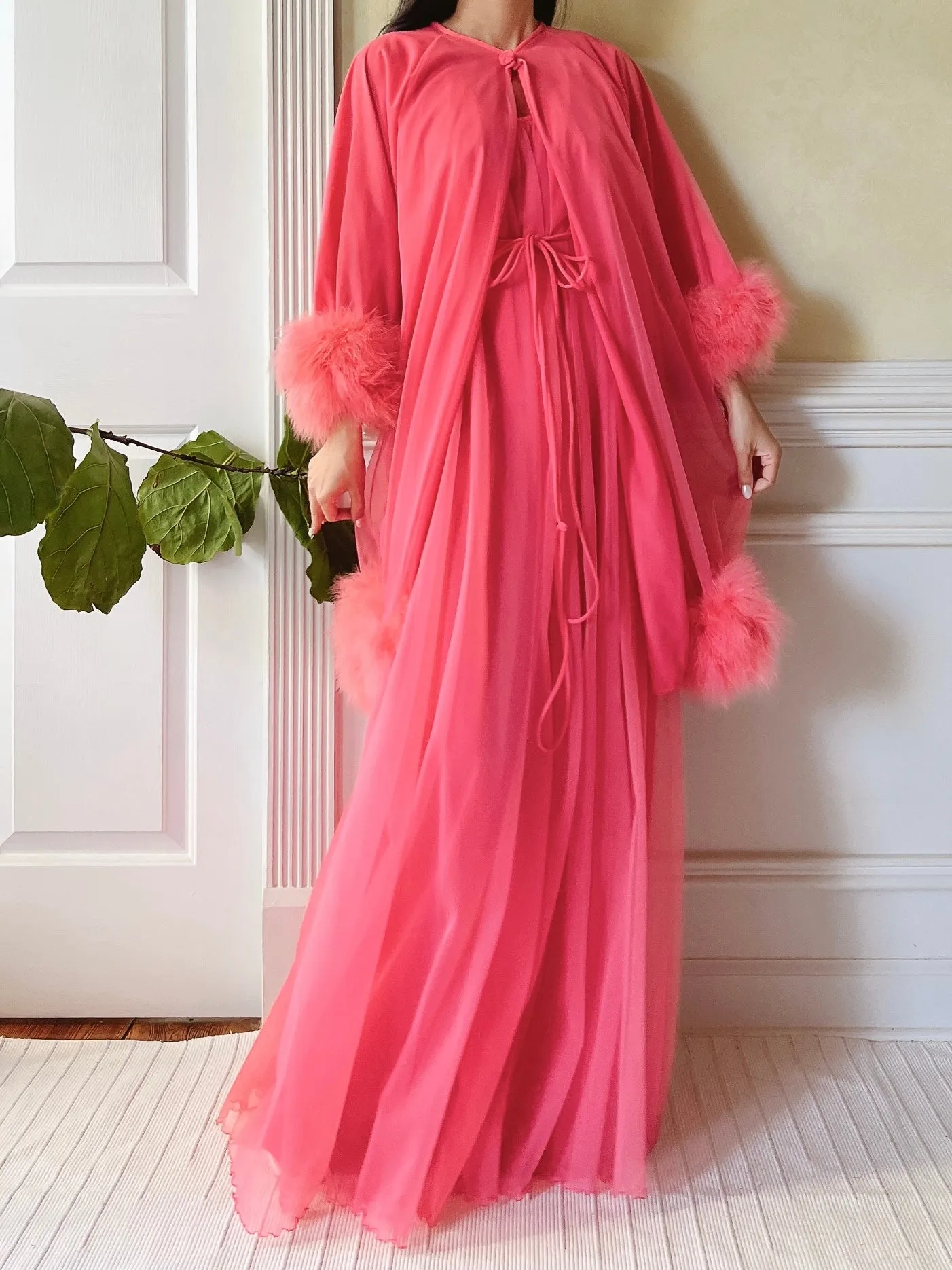 1960s Nylon Feather 2-Piece Set - OSFM