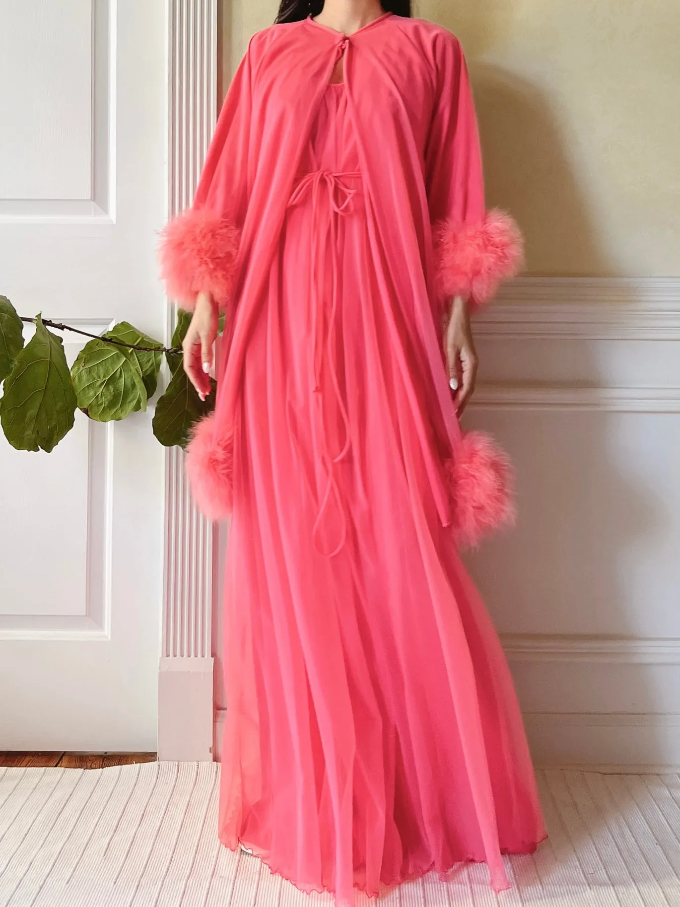 1960s Nylon Feather 2-Piece Set - OSFM