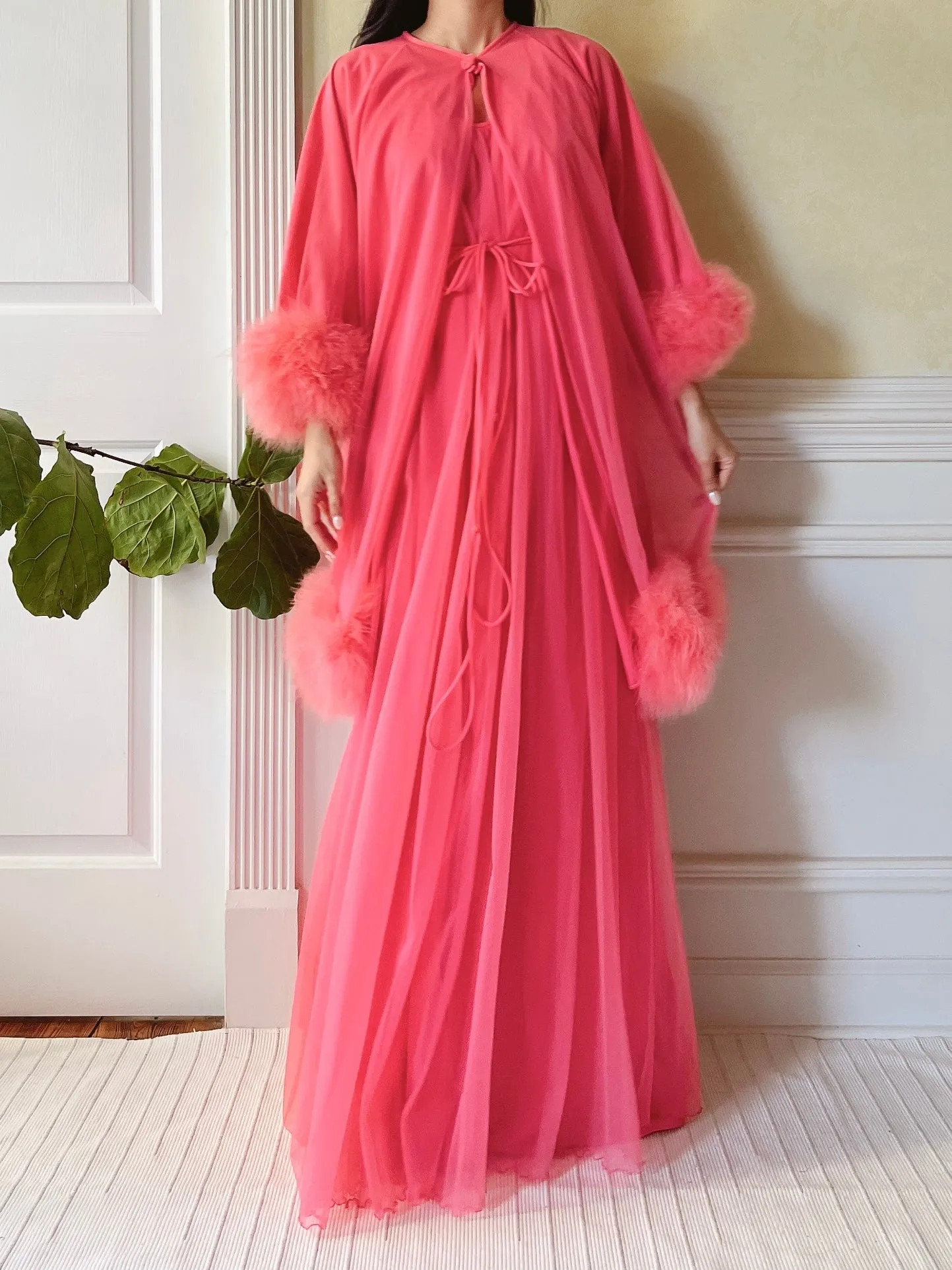 1960s Nylon Feather 2-Piece Set - OSFM