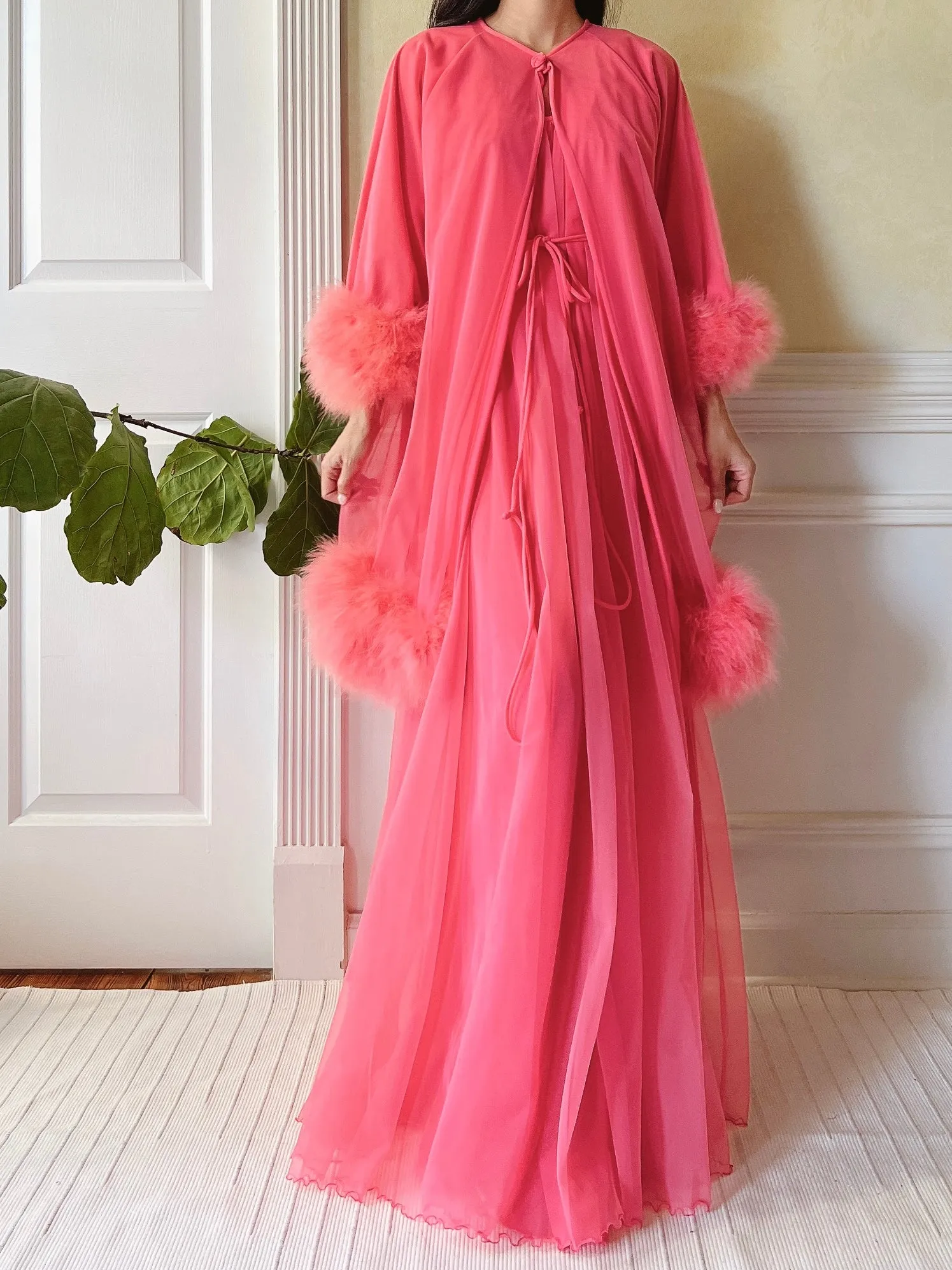 1960s Nylon Feather 2-Piece Set - OSFM
