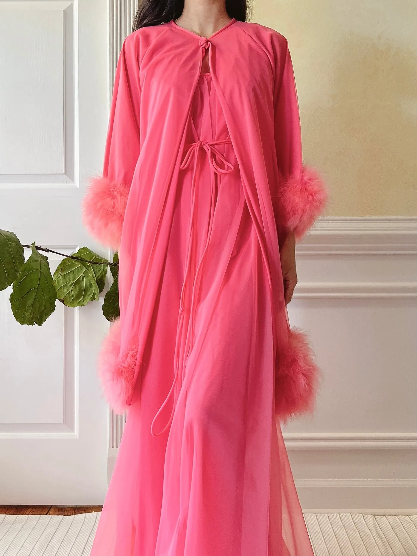 1960s Nylon Feather 2-Piece Set - OSFM