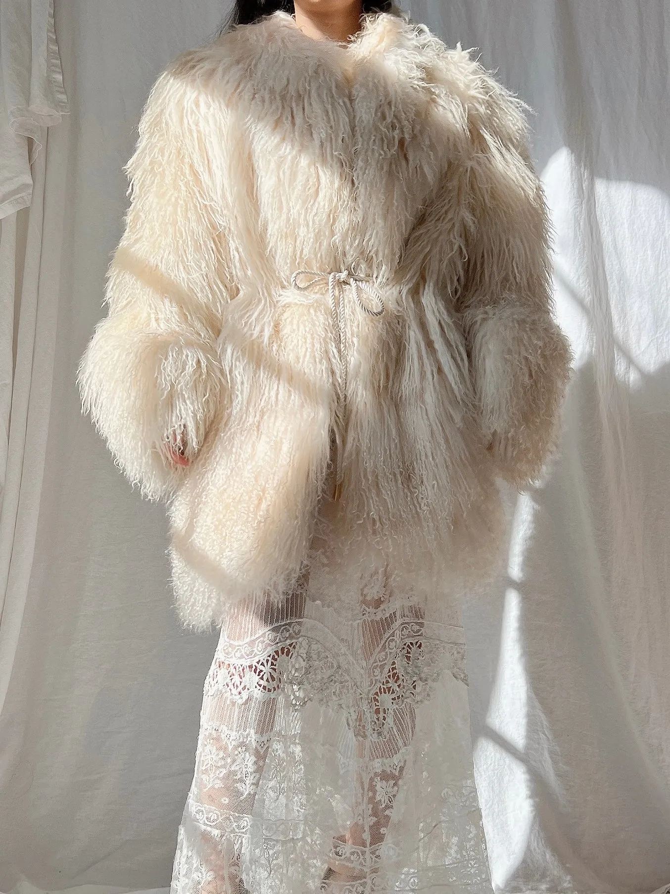 1970s Mongolian Sheared Shaggy Coat - M