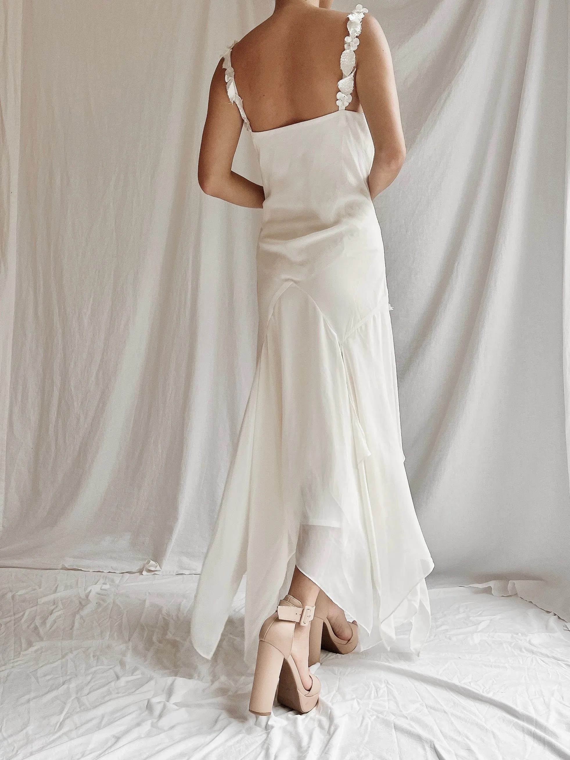 1990s Flower Applique Dress - M/L