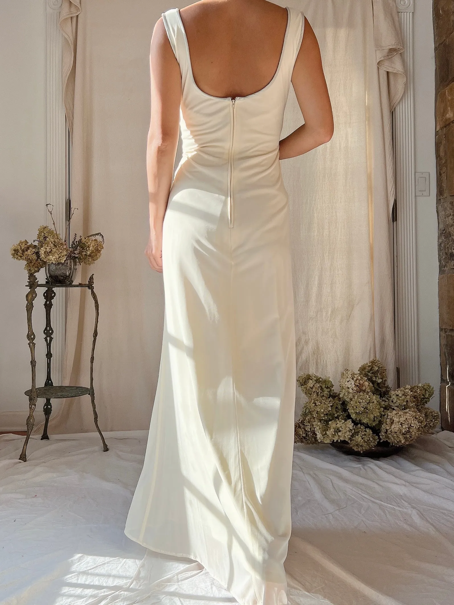 1990s Mesh Embroidered Dress - S