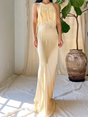 1990s Satin and Velvet Dress - S