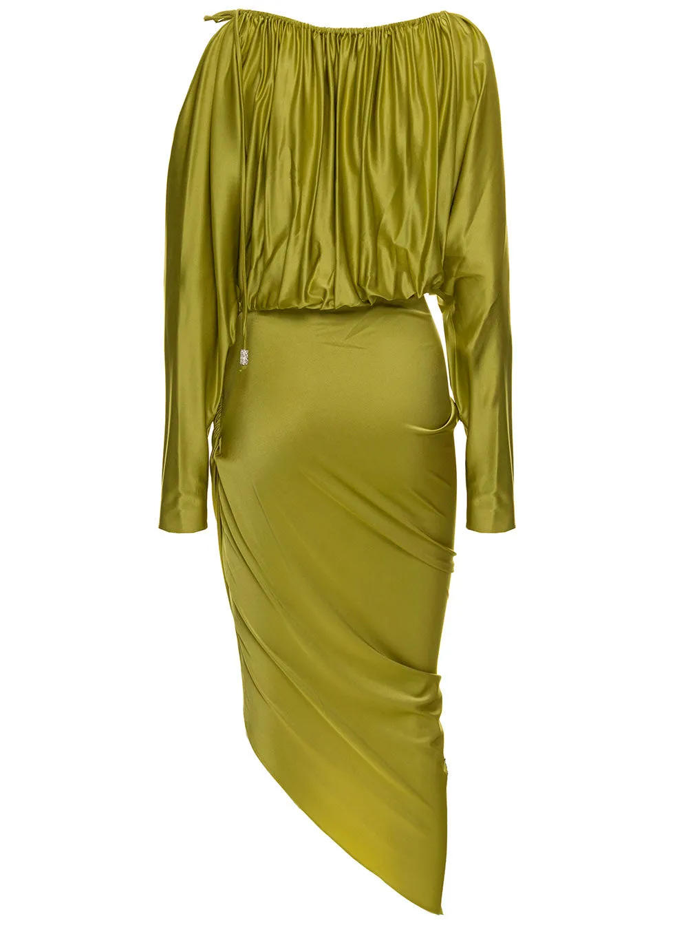 Alexandre Vauthier Ruched Asymmetric Midi Dress