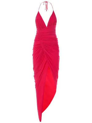Alexandre Vauthier Ruched-Detail Halterneck Midi Dress