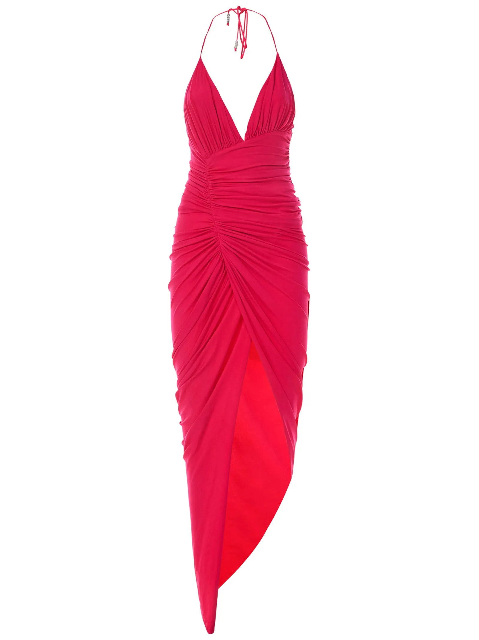 Alexandre Vauthier Ruched-Detail Halterneck Midi Dress