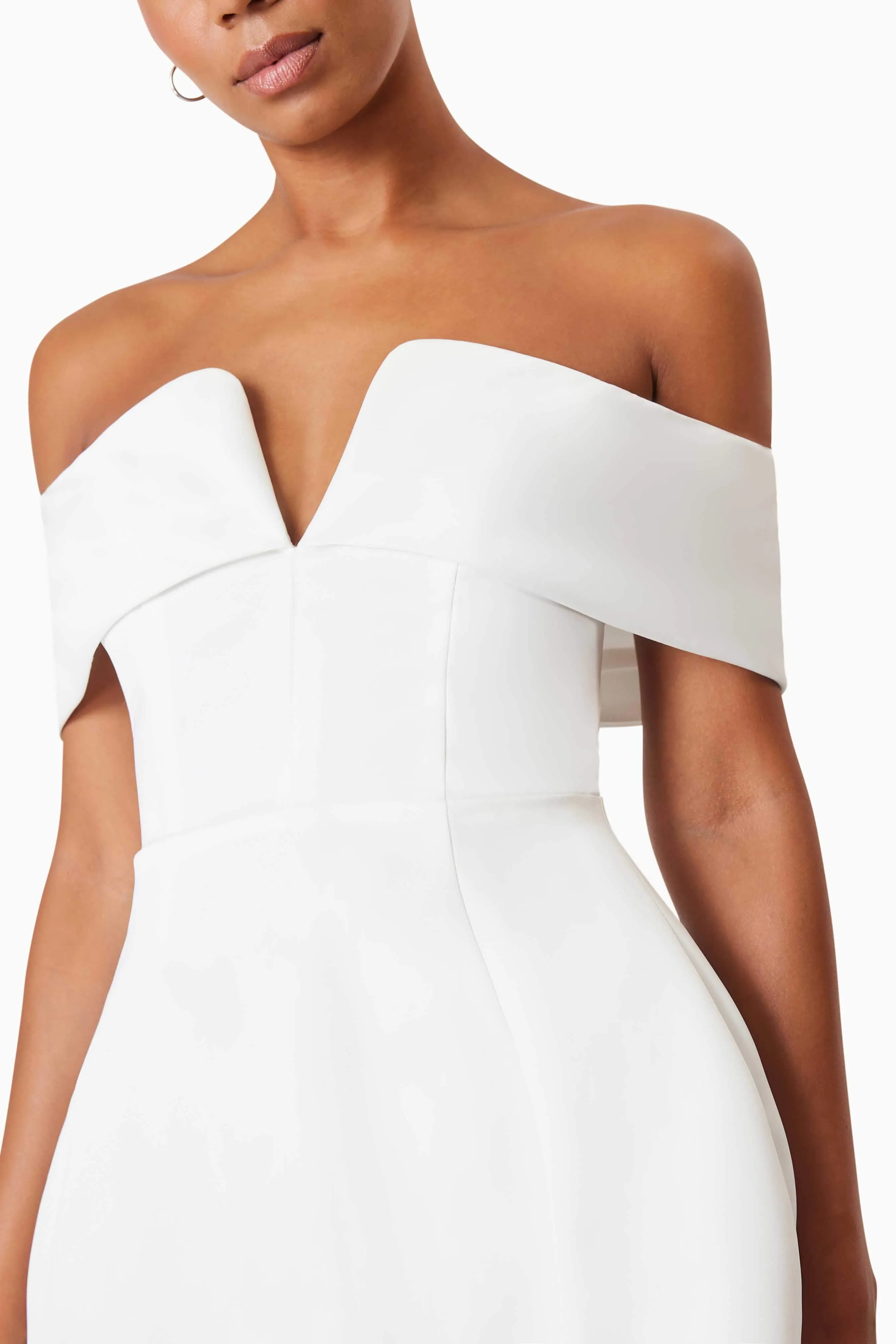 Alice Off The Shoulder Mini Party Dress in White