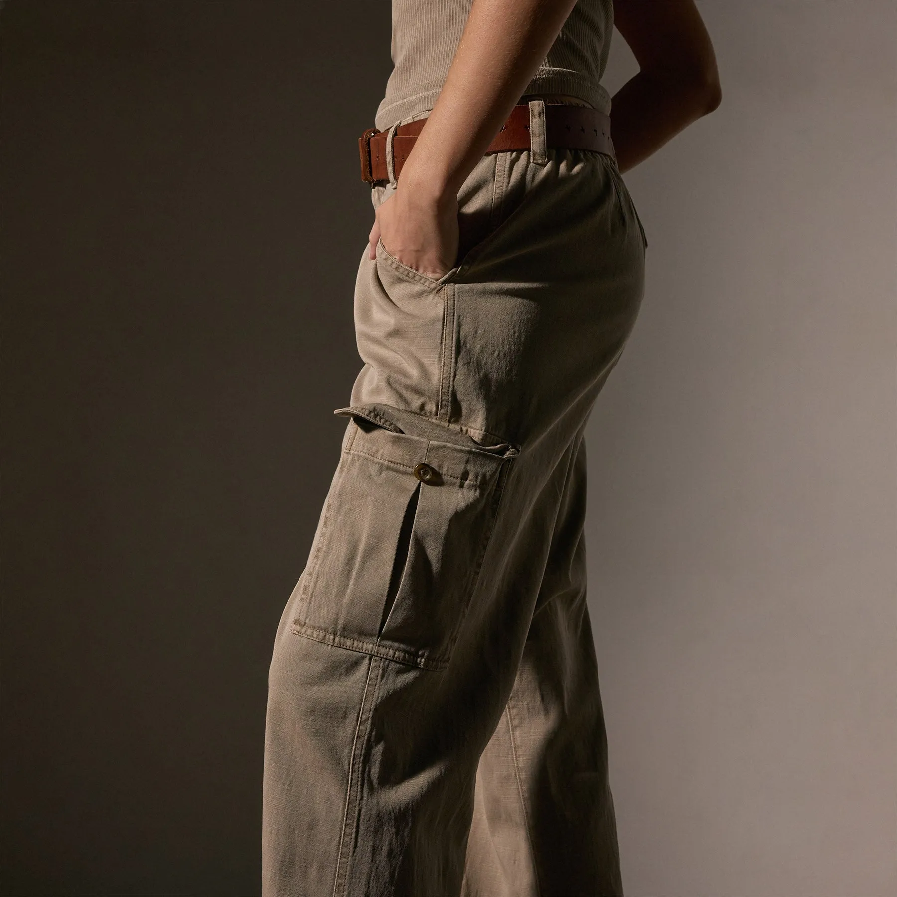 Army Cotton Slub Cargo Pant - Overcast Pigment
