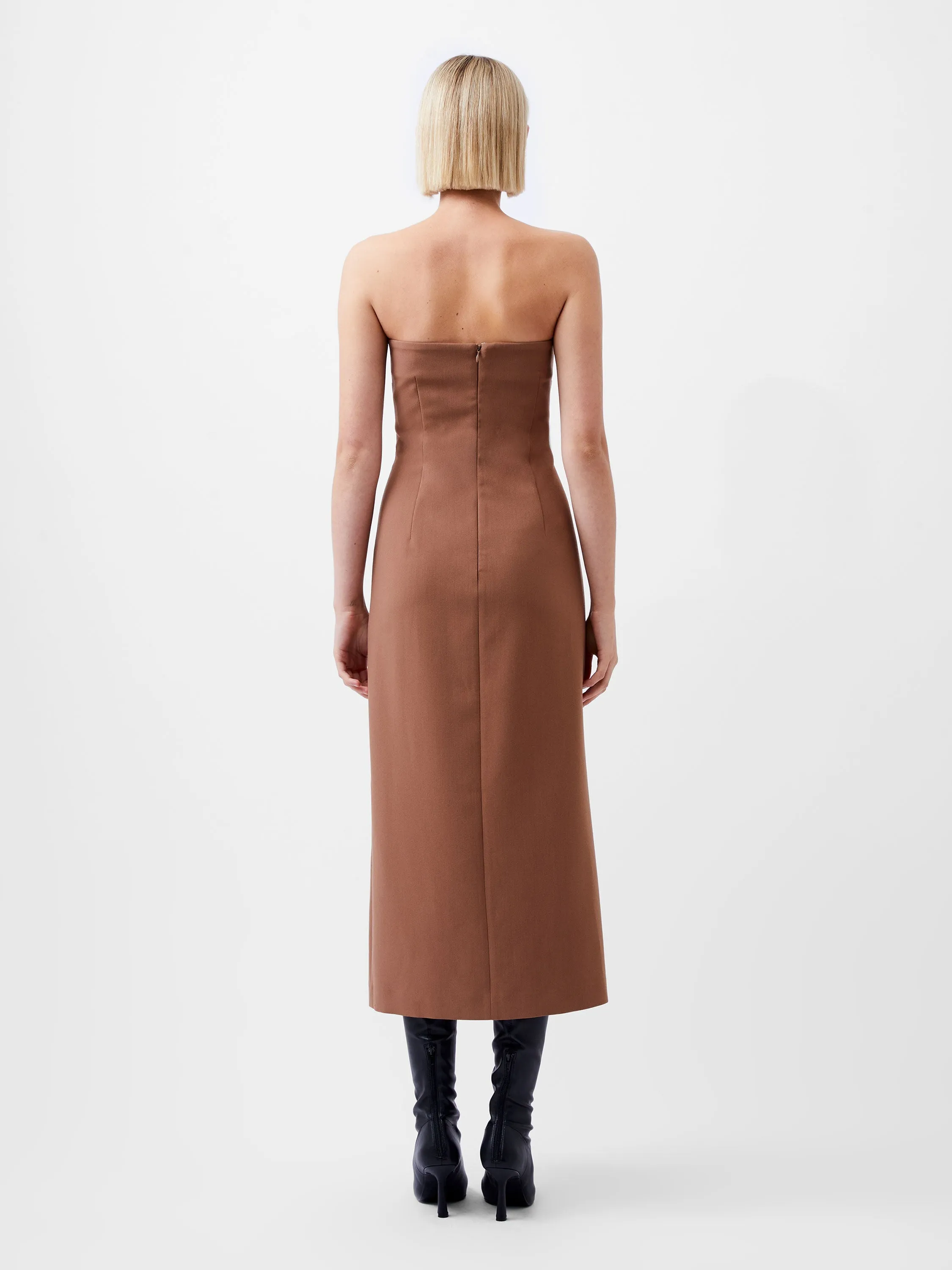 Azra Twill Bandeau Midi Dress