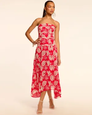 Blanca Strapless Embroidered Maxi Dress
