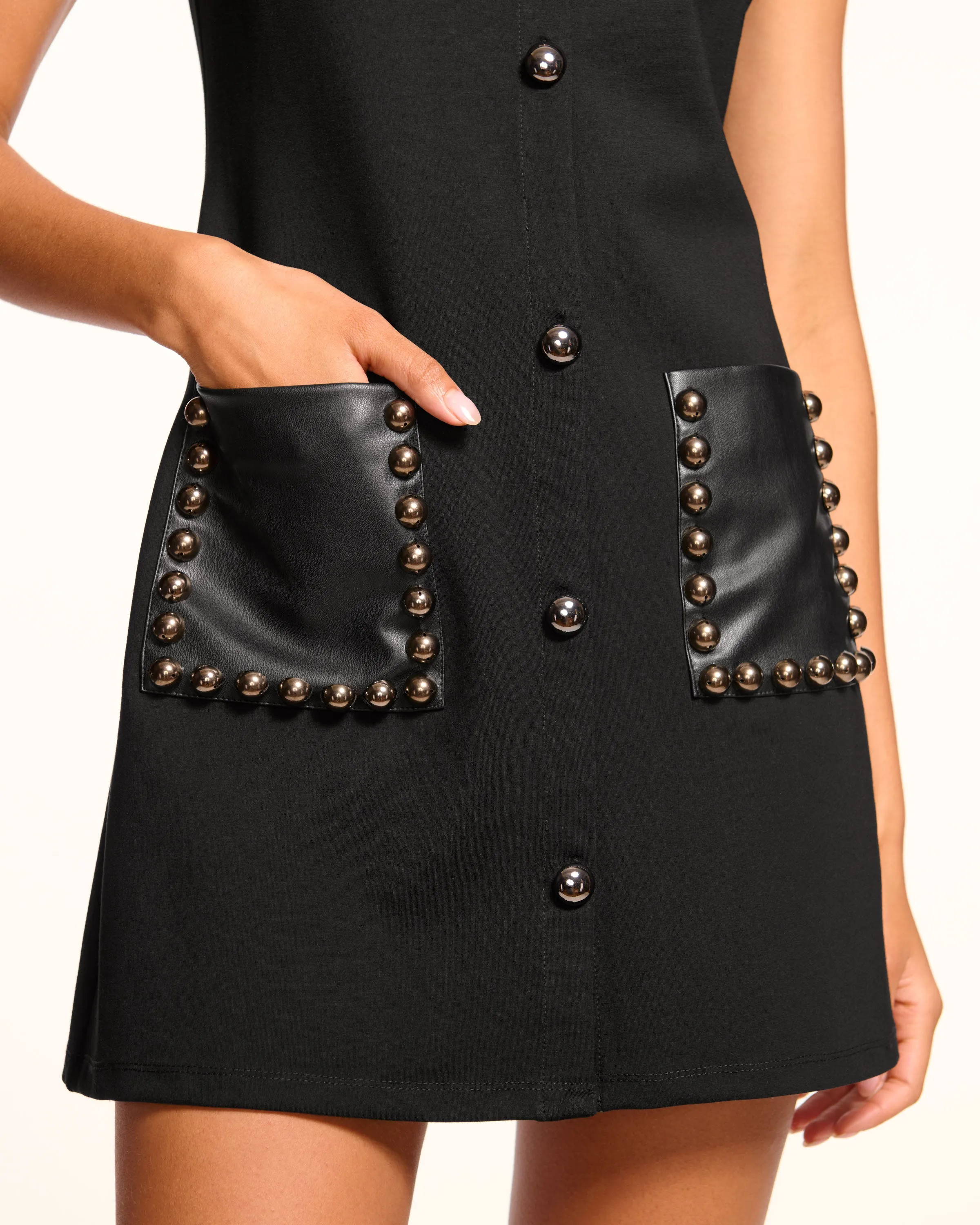 Bryanna Studded Ponte Mini Dress