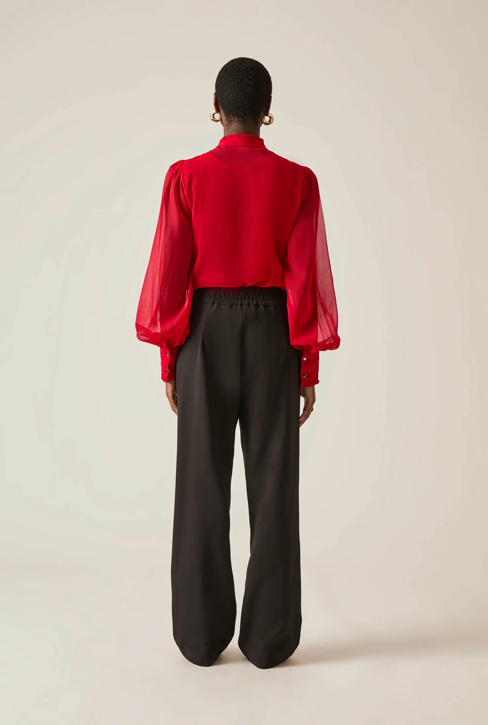 Buckle Waist Black Trousers