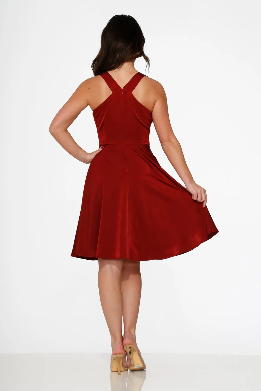 Burgundy Swing Dress