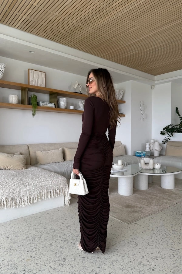 Caterina Midi Dress Chocolate