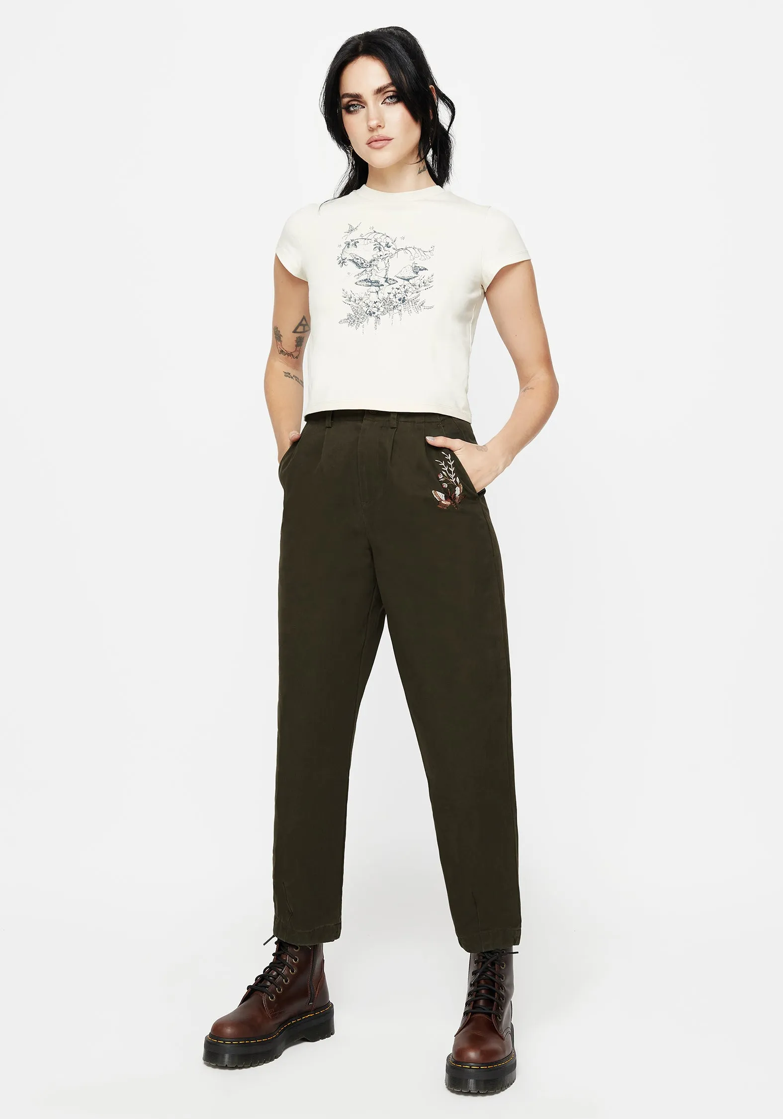 Copia Embroidered Balloon Leg Tailored Trousers