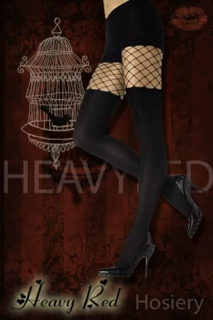 Criminal Desires Full Length Solid & Net Stockings
