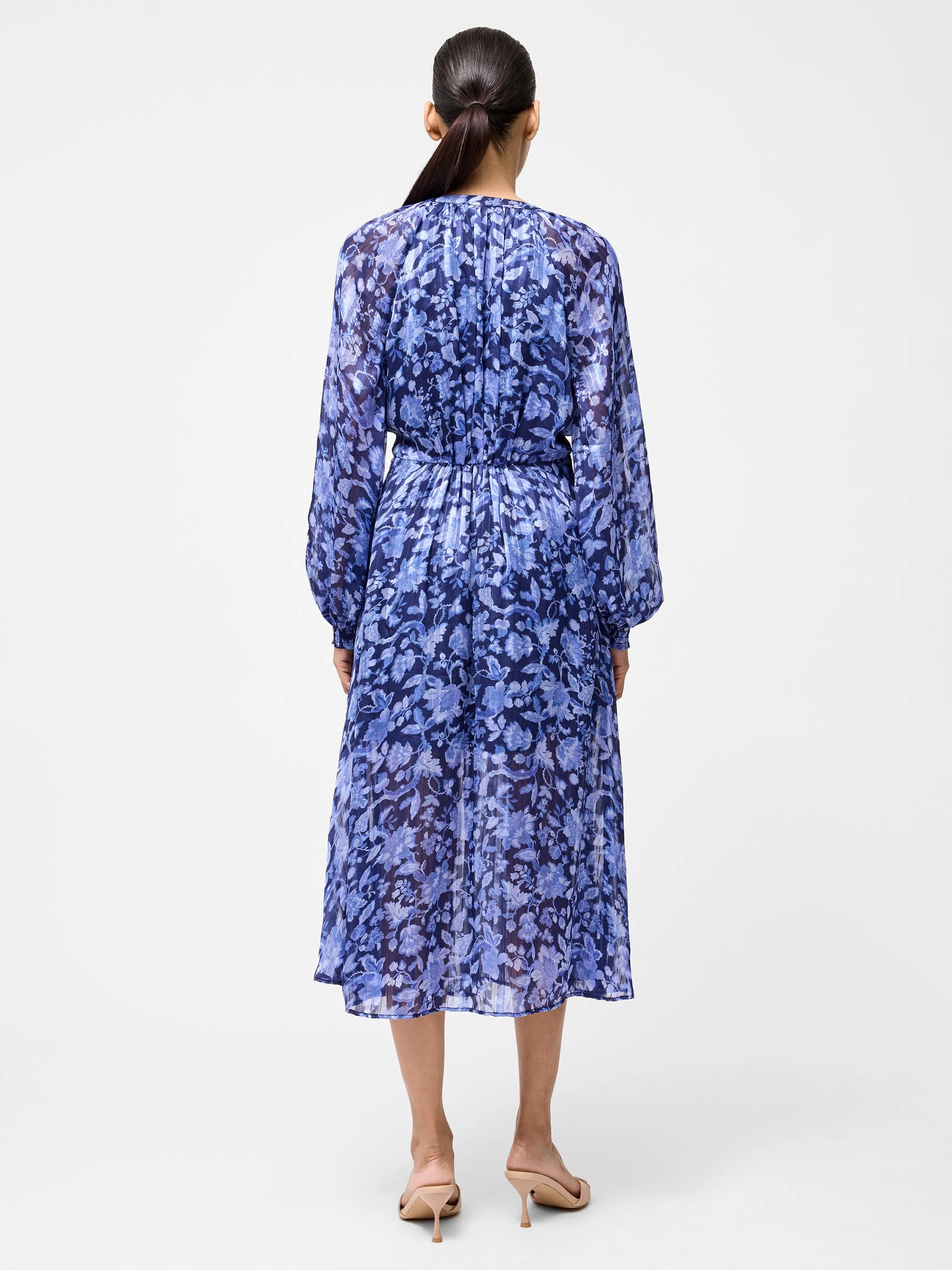 Cynthia Shirred Midi Dress