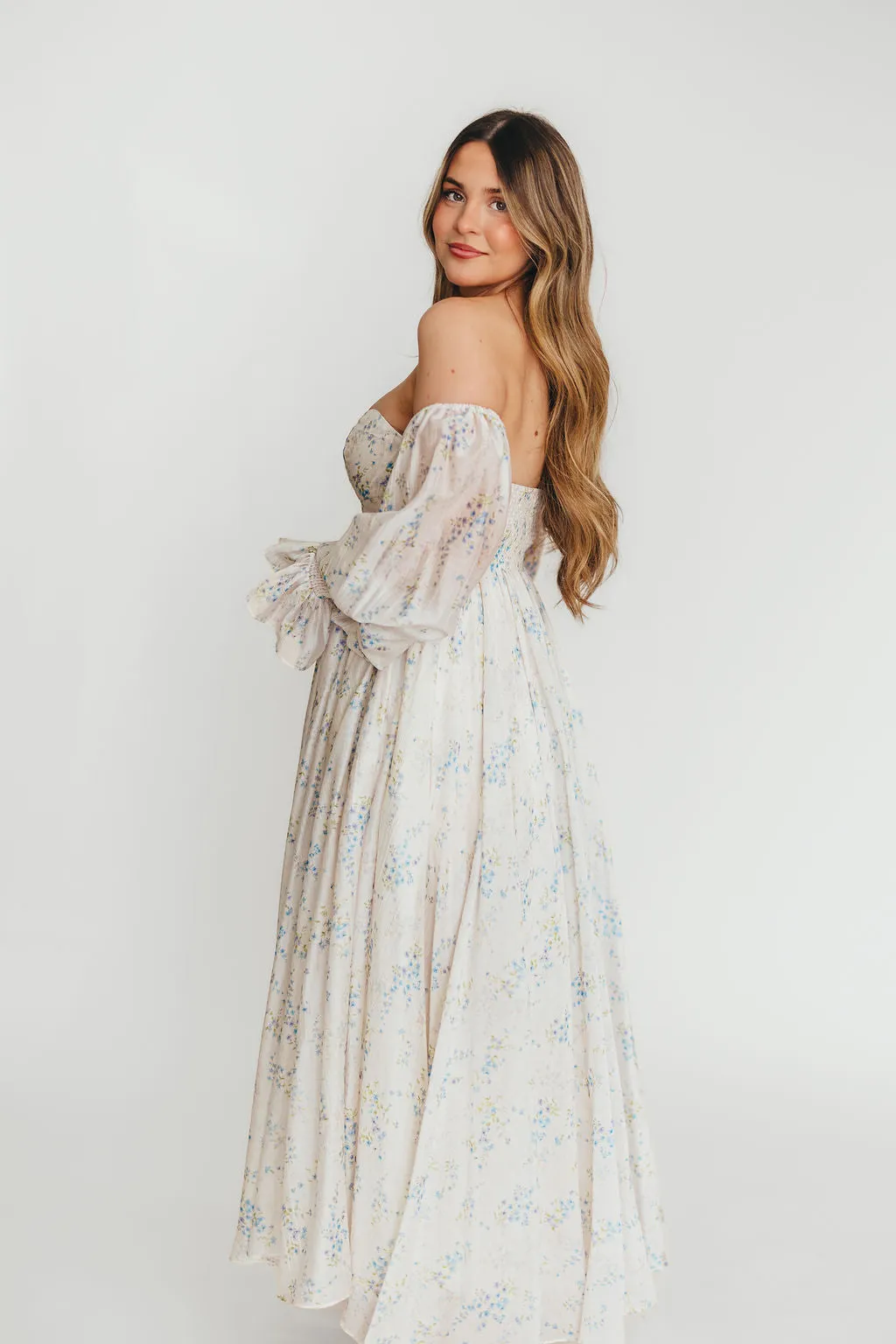 Dear Skye Baby Floral Dress in Blue - Bump Friendly (Small Restock Coming 4/28)