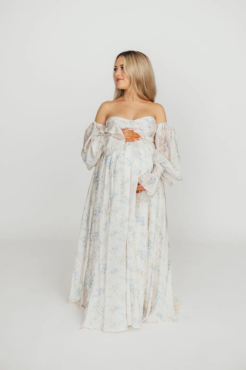 Dear Skye Baby Floral Dress in Blue - Bump Friendly (Small Restock Coming 4/28)