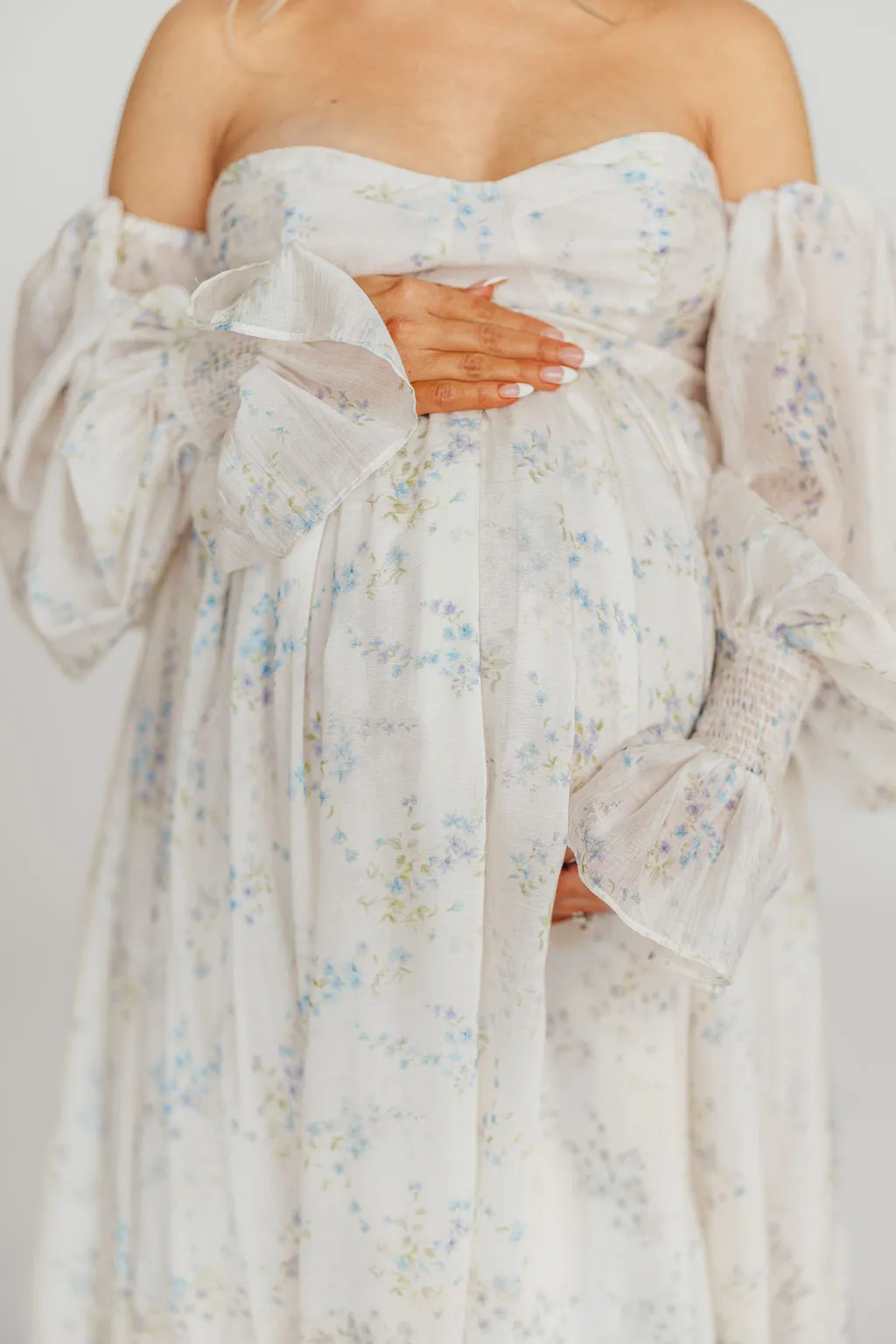 Dear Skye Baby Floral Dress in Blue - Bump Friendly (Small Restock Coming 4/28)