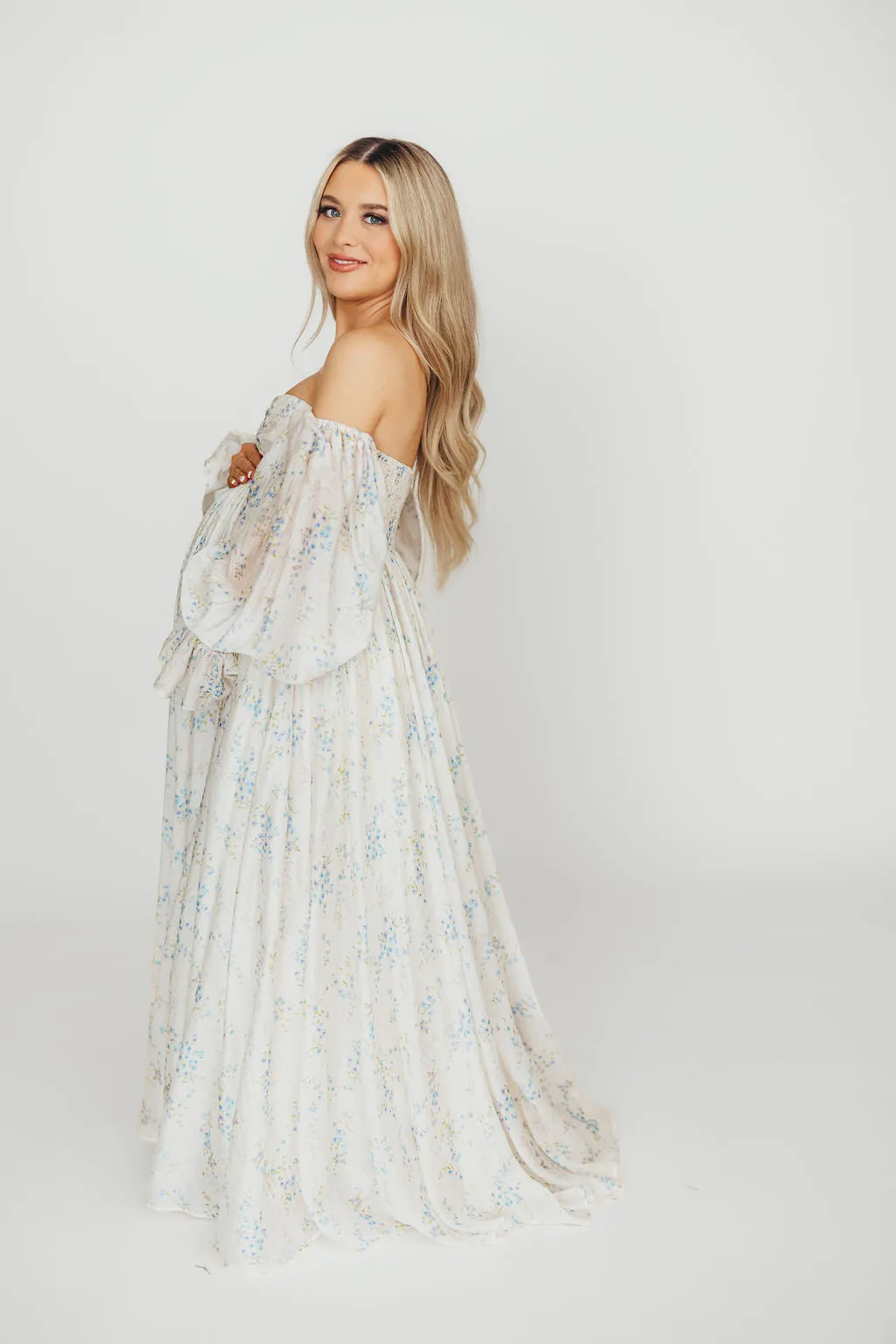 Dear Skye Baby Floral Dress in Blue - Bump Friendly (Small Restock Coming 4/28)