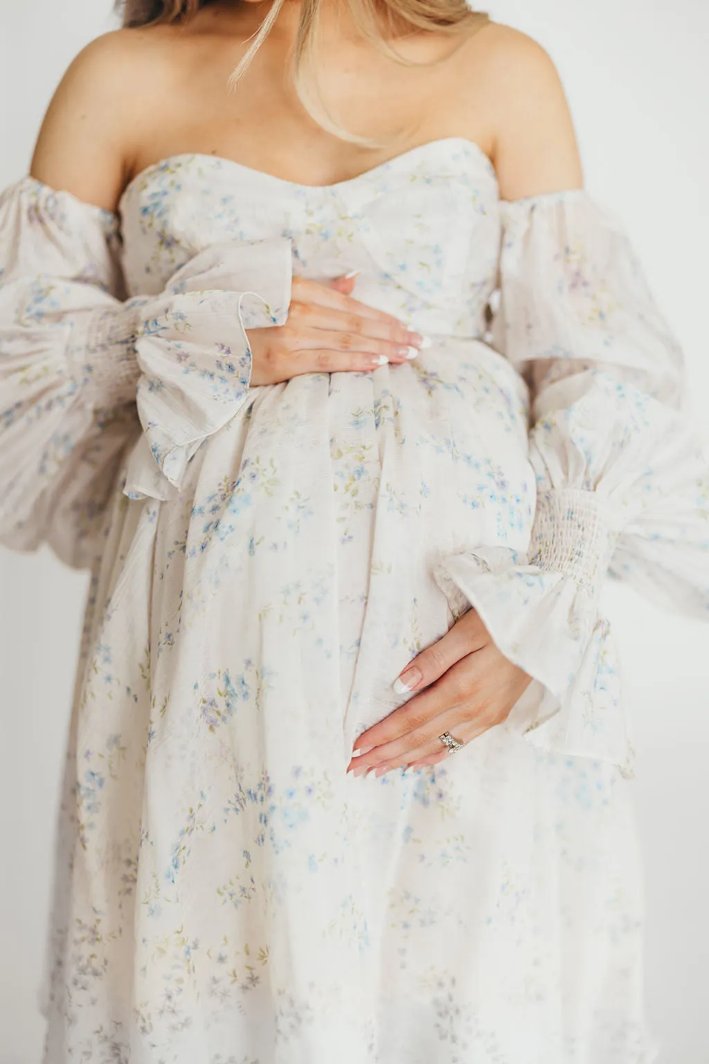 Dear Skye Baby Floral Dress in Blue - Bump Friendly (Small Restock Coming 4/28)