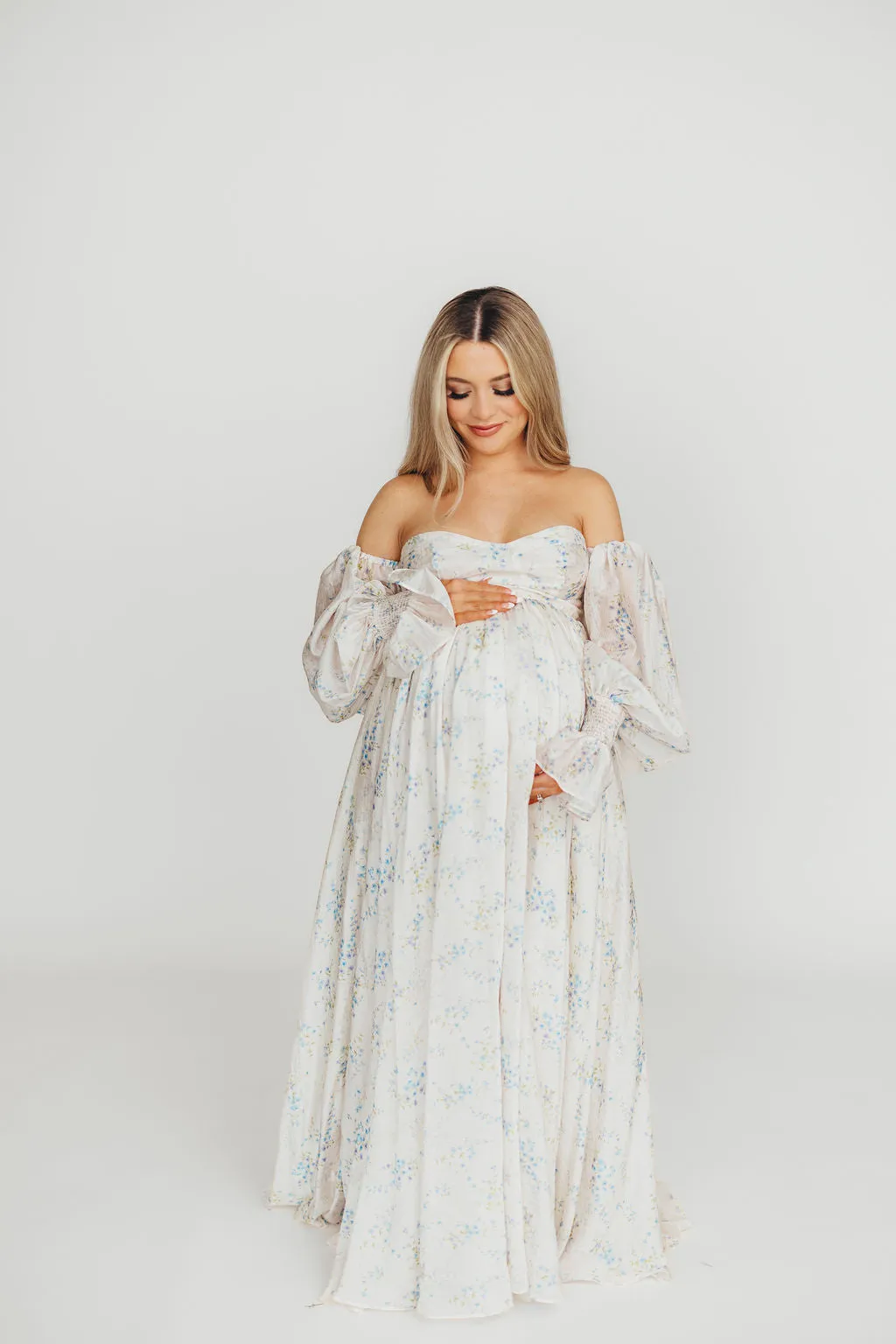 Dear Skye Baby Floral Dress in Blue - Bump Friendly (Small Restock Coming 4/28)