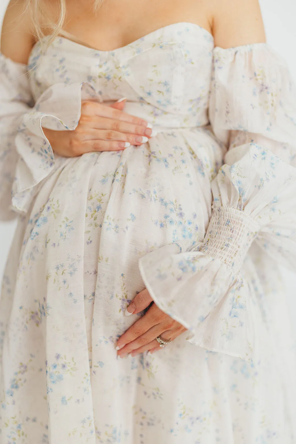 Dear Skye Baby Floral Dress in Blue - Bump Friendly (Small Restock Coming 4/28)