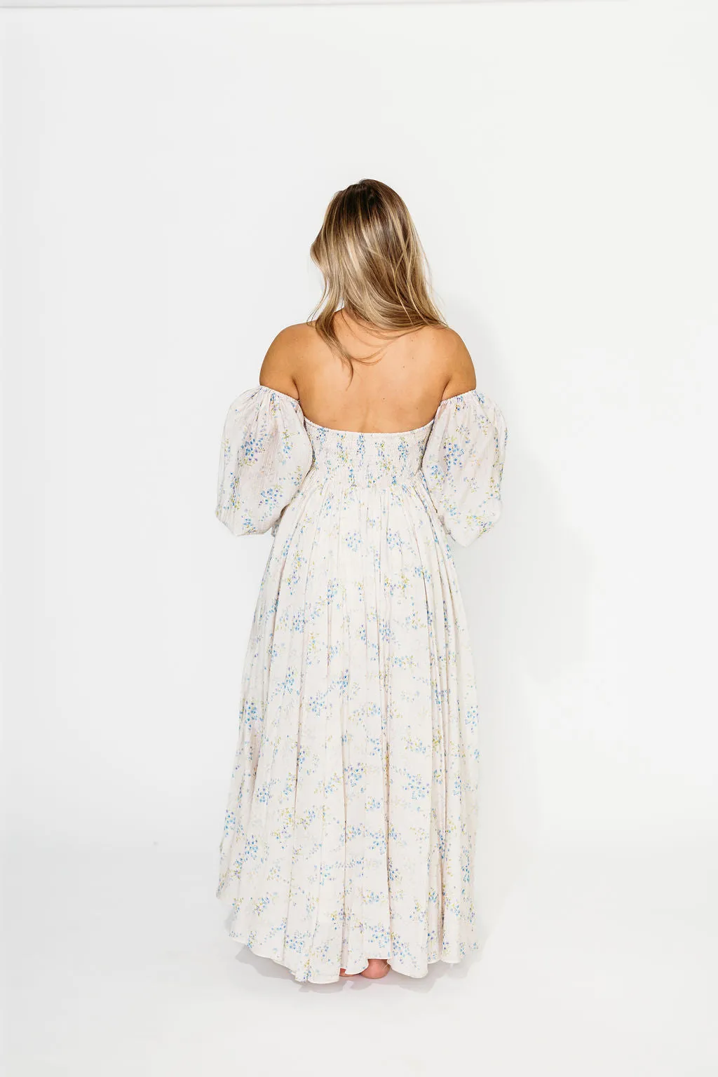 Dear Skye Baby Floral Dress in Blue - Bump Friendly (Small Restock Coming 4/28)