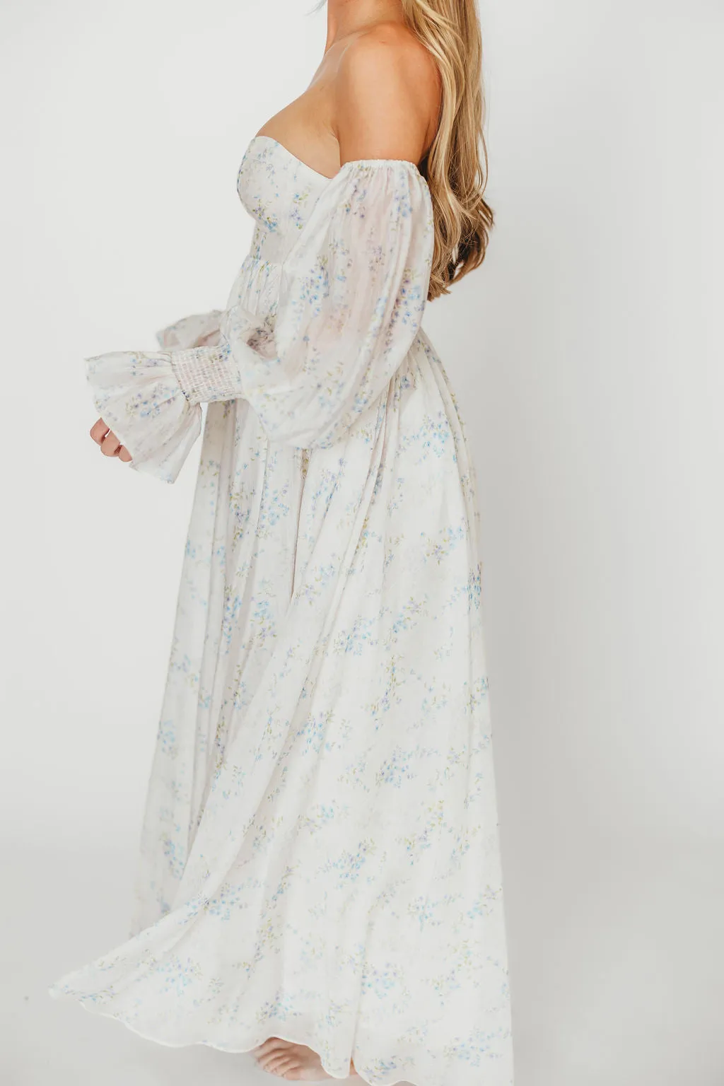 Dear Skye Baby Floral Dress in Blue - Bump Friendly (Small Restock Coming 4/28)
