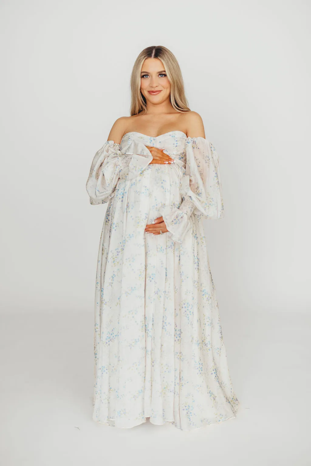 Dear Skye Baby Floral Dress in Blue - Bump Friendly (Small Restock Coming 4/28)