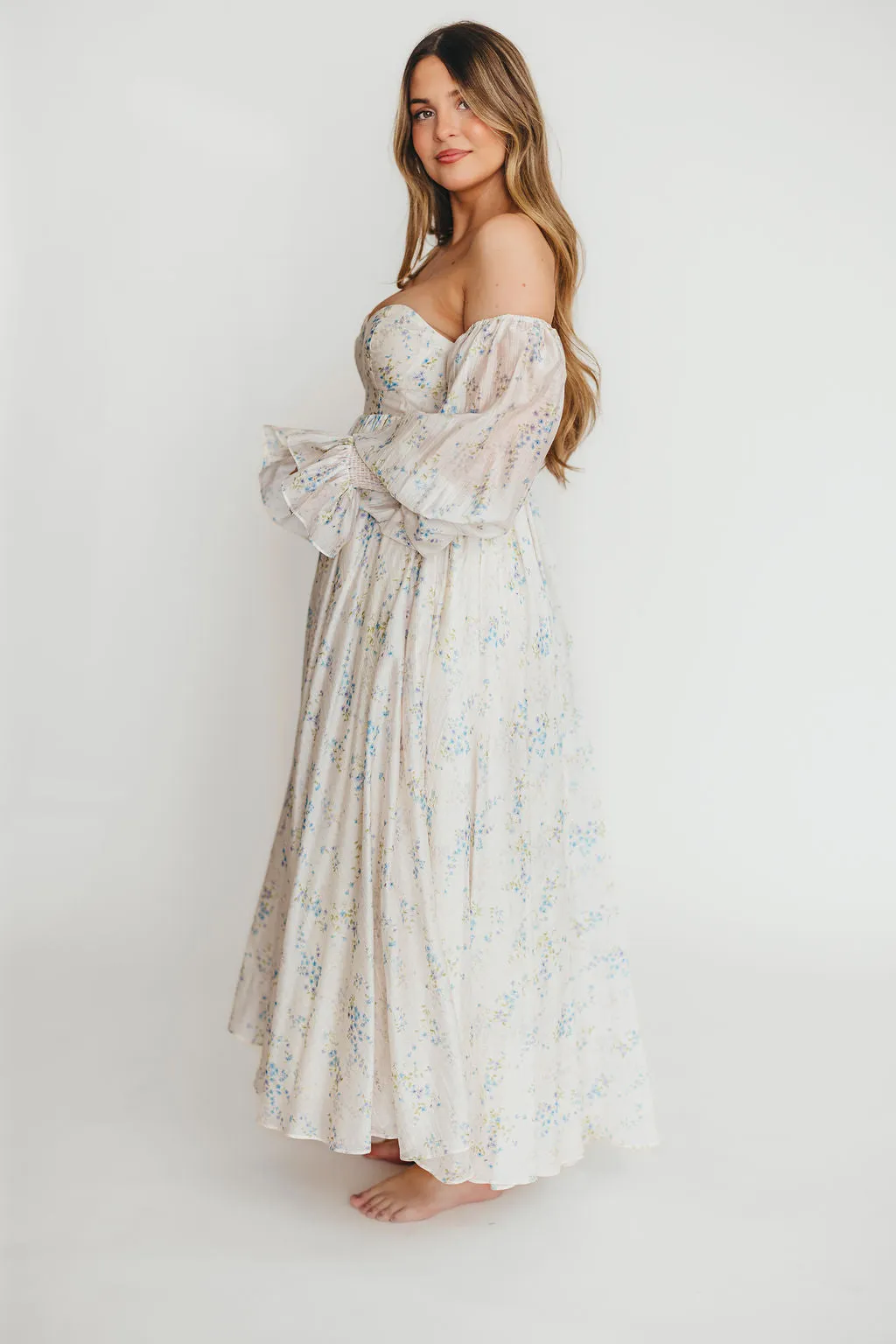 Dear Skye Baby Floral Dress in Blue - Bump Friendly (Small Restock Coming 4/28)