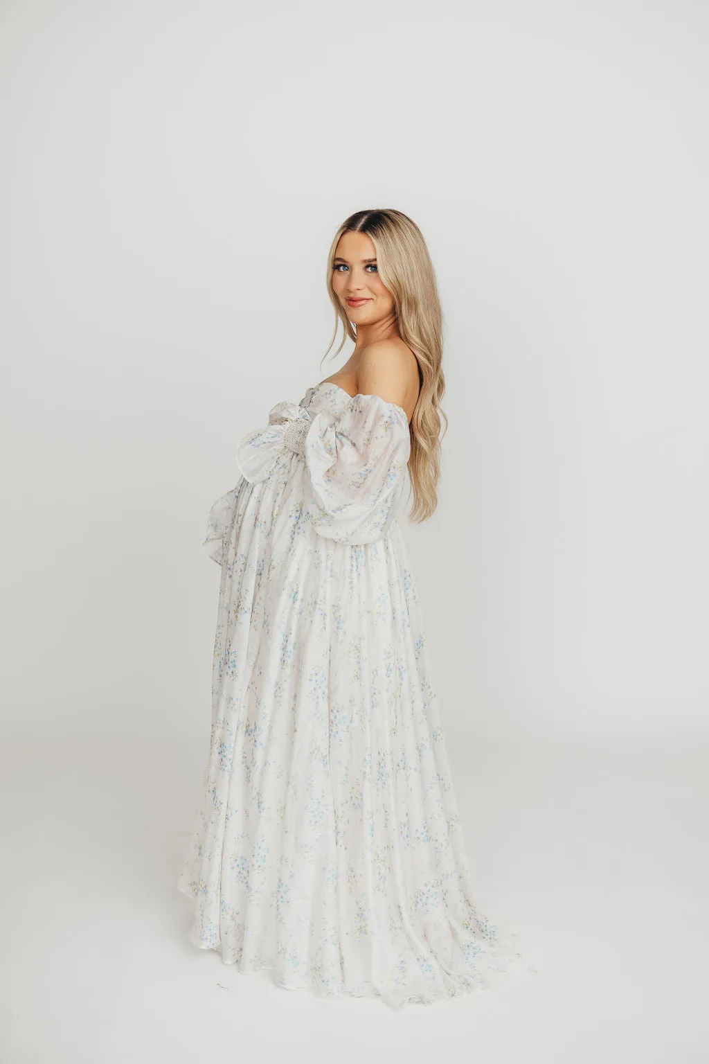 Dear Skye Baby Floral Dress in Blue - Bump Friendly (Small Restock Coming 4/28)