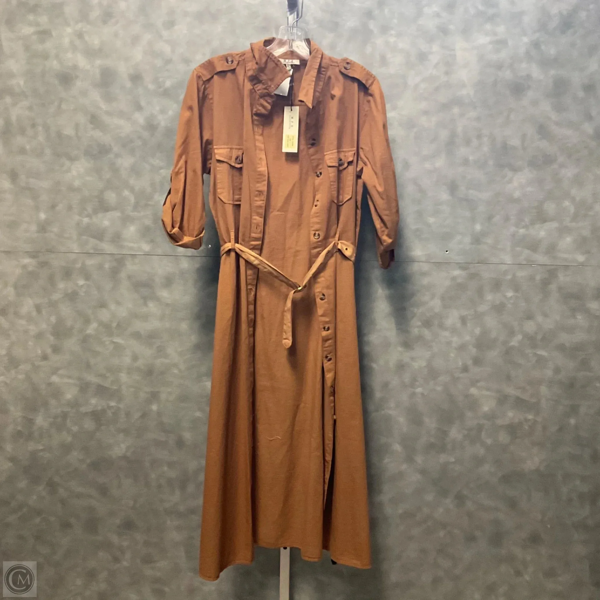 Dress Casual Maxi By Mph In Tan, Size: L