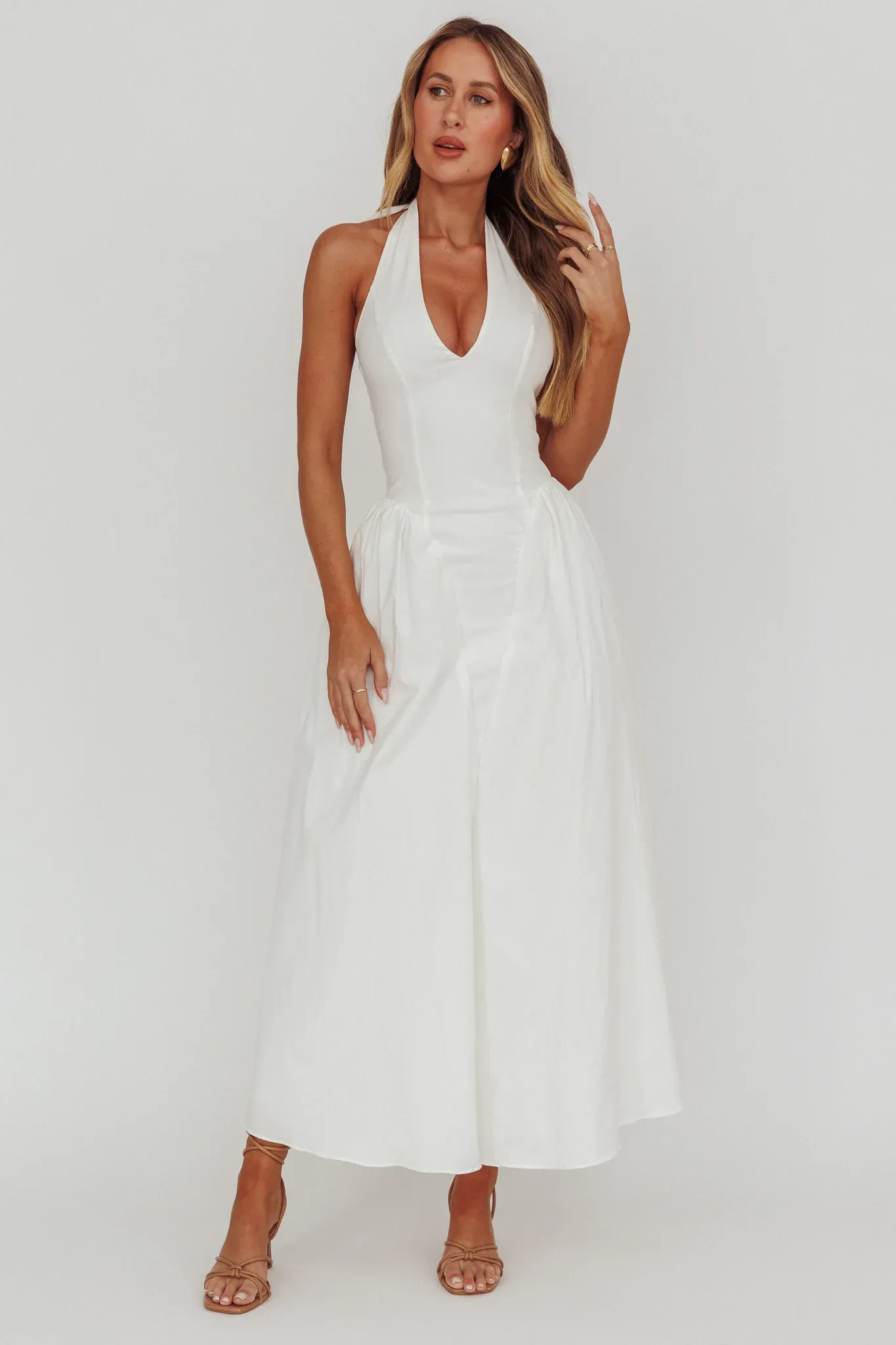 El Corazon Halterneck Dress Cream