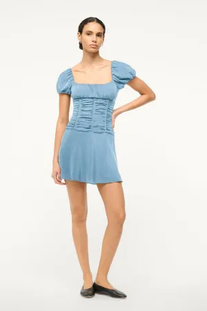 ELBA MINI SILK DRESS | SLATE BLUE