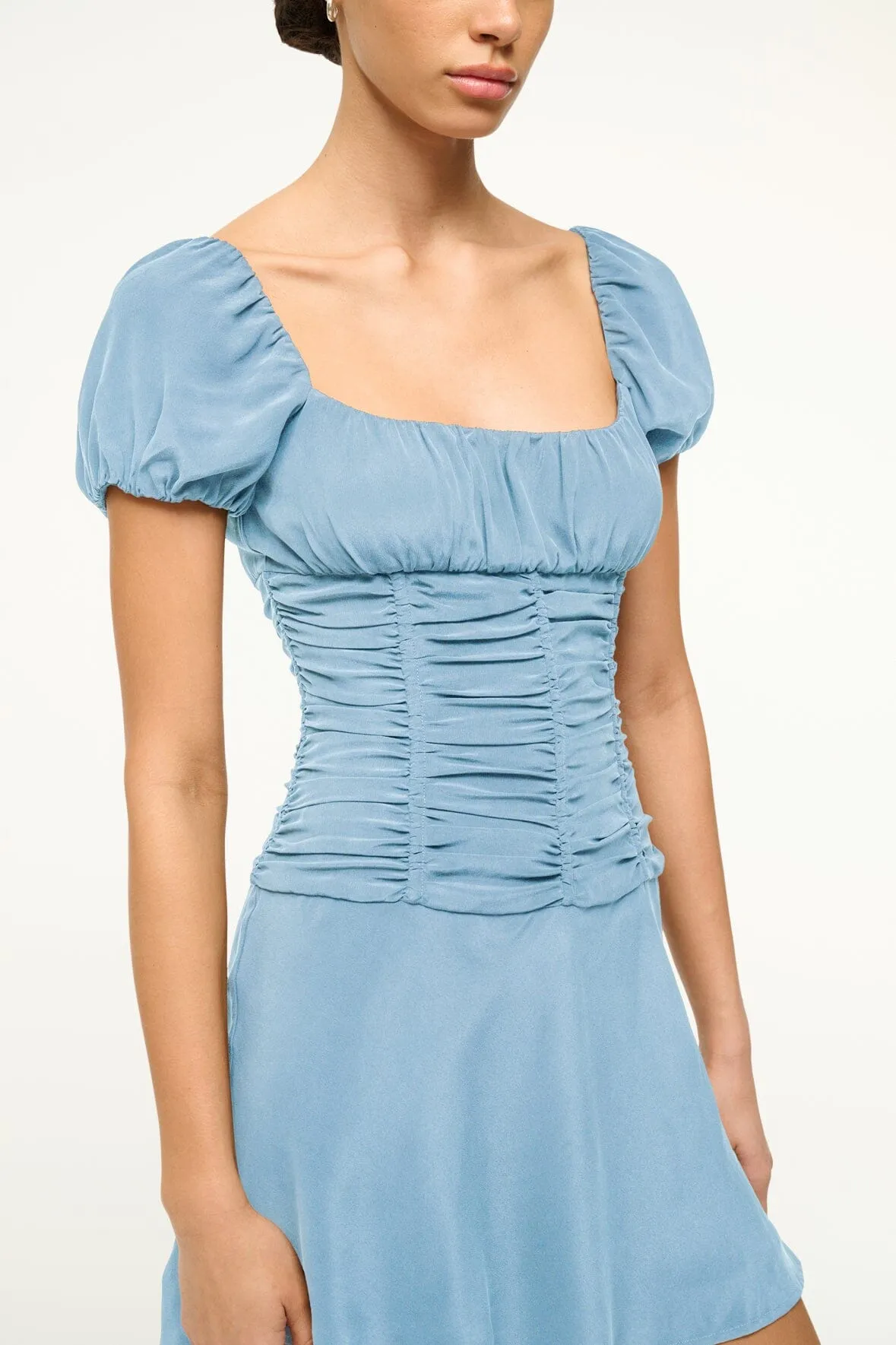ELBA MINI SILK DRESS | SLATE BLUE