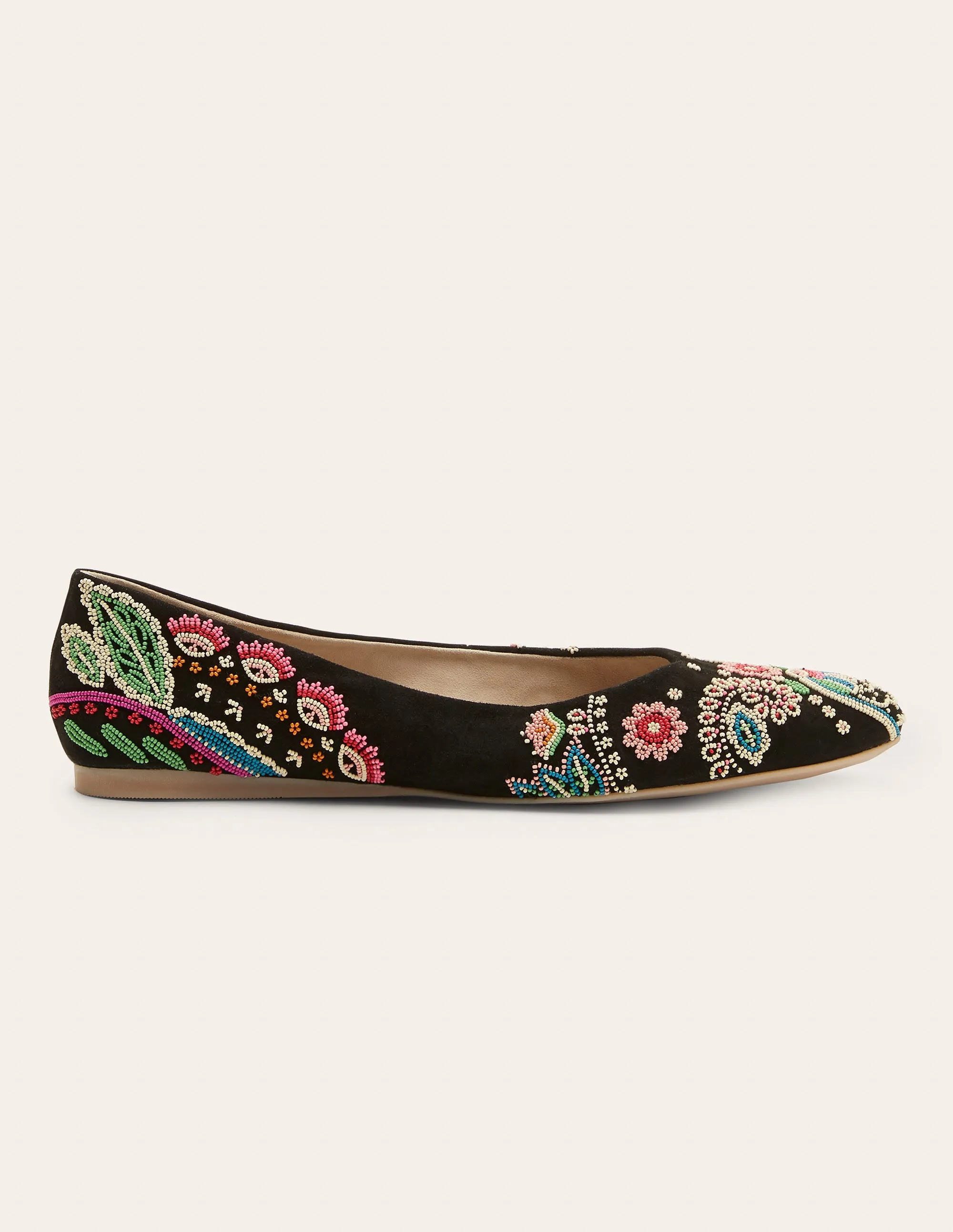 Embellished Ballerinas-Black Multi
