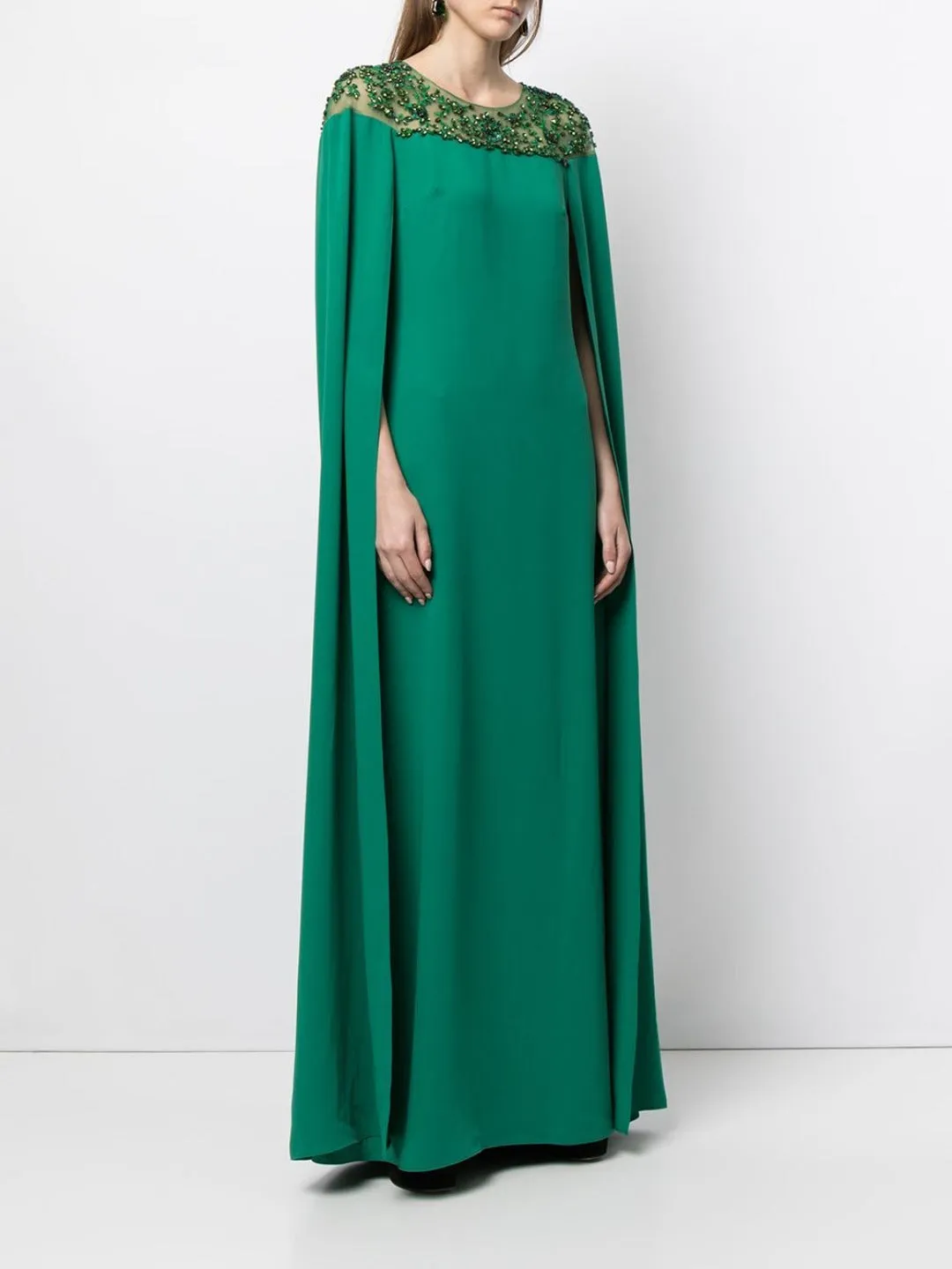 Embroidered Cape Dress