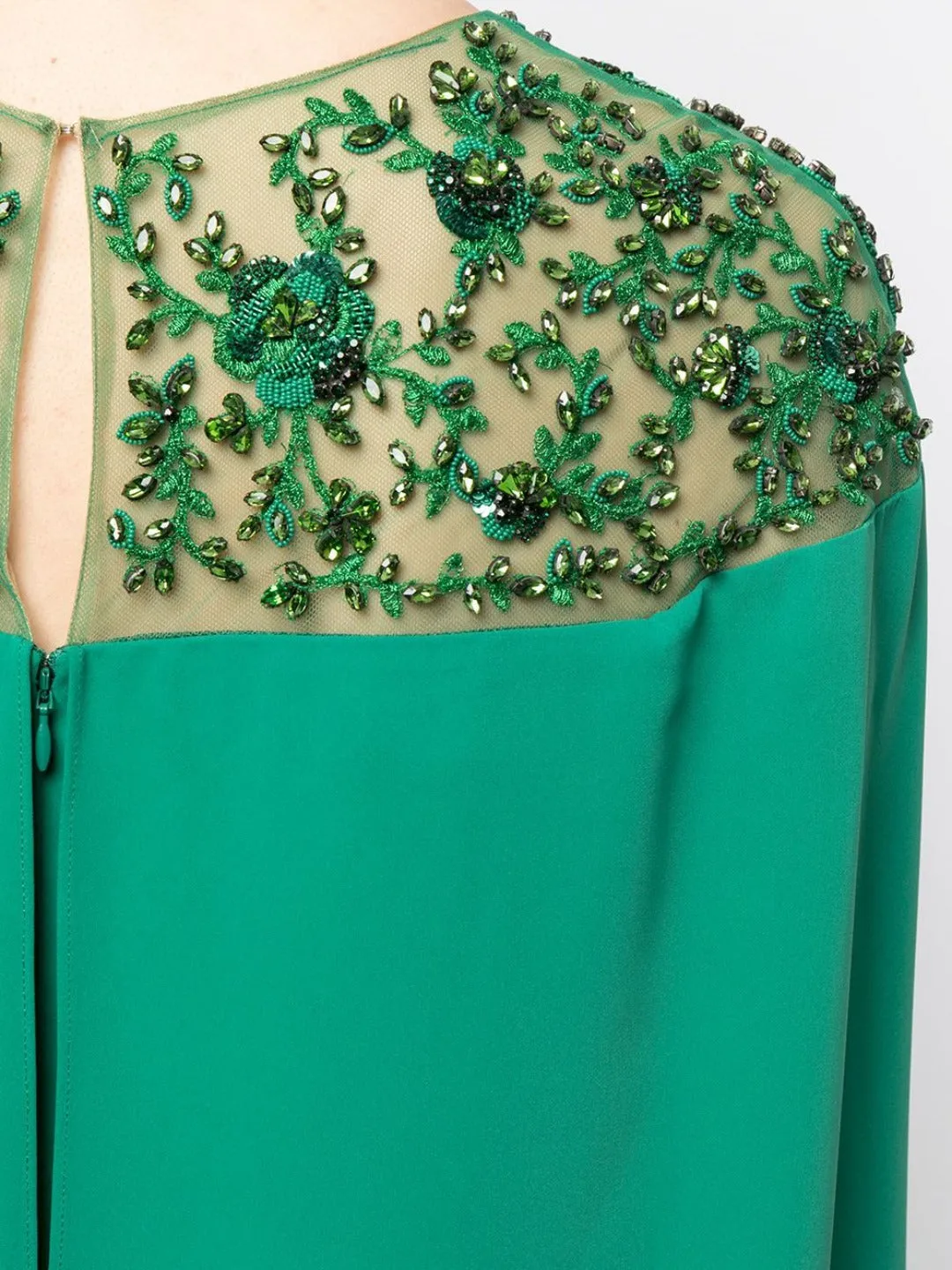 Embroidered Cape Dress