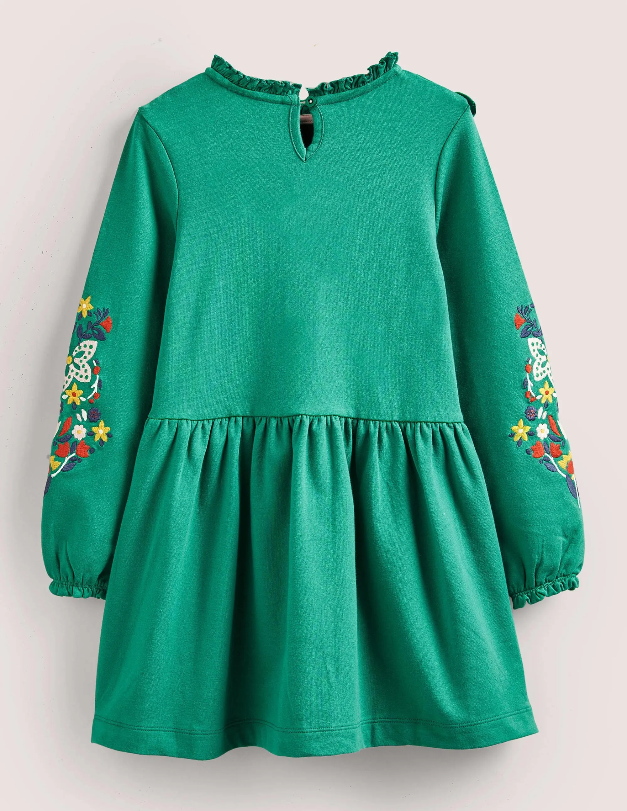 Embroidered Sweat Dress-Shady Glade Green