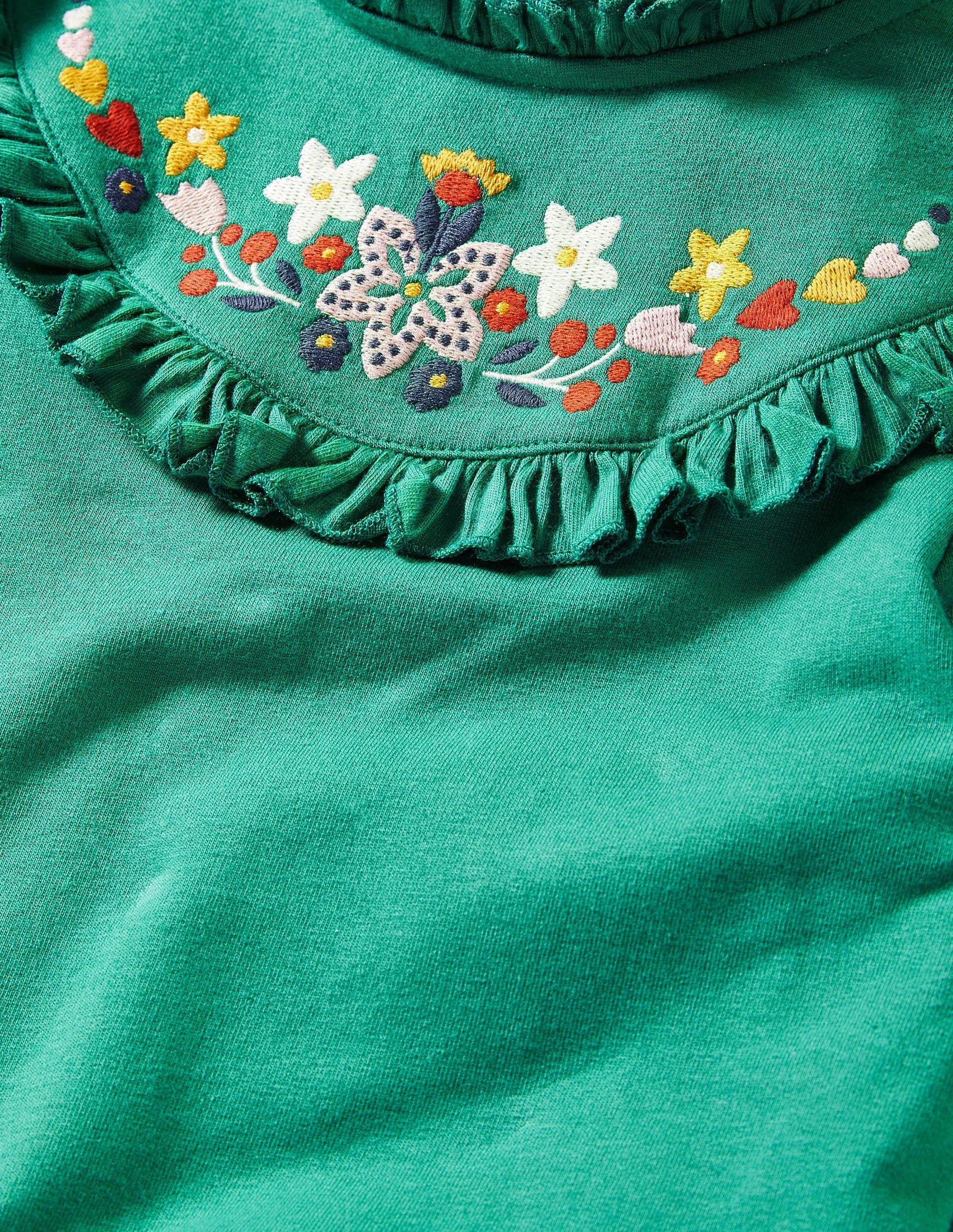 Embroidered Sweat Dress-Shady Glade Green