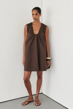 GABBY BITTER CHOC MINI DRESS