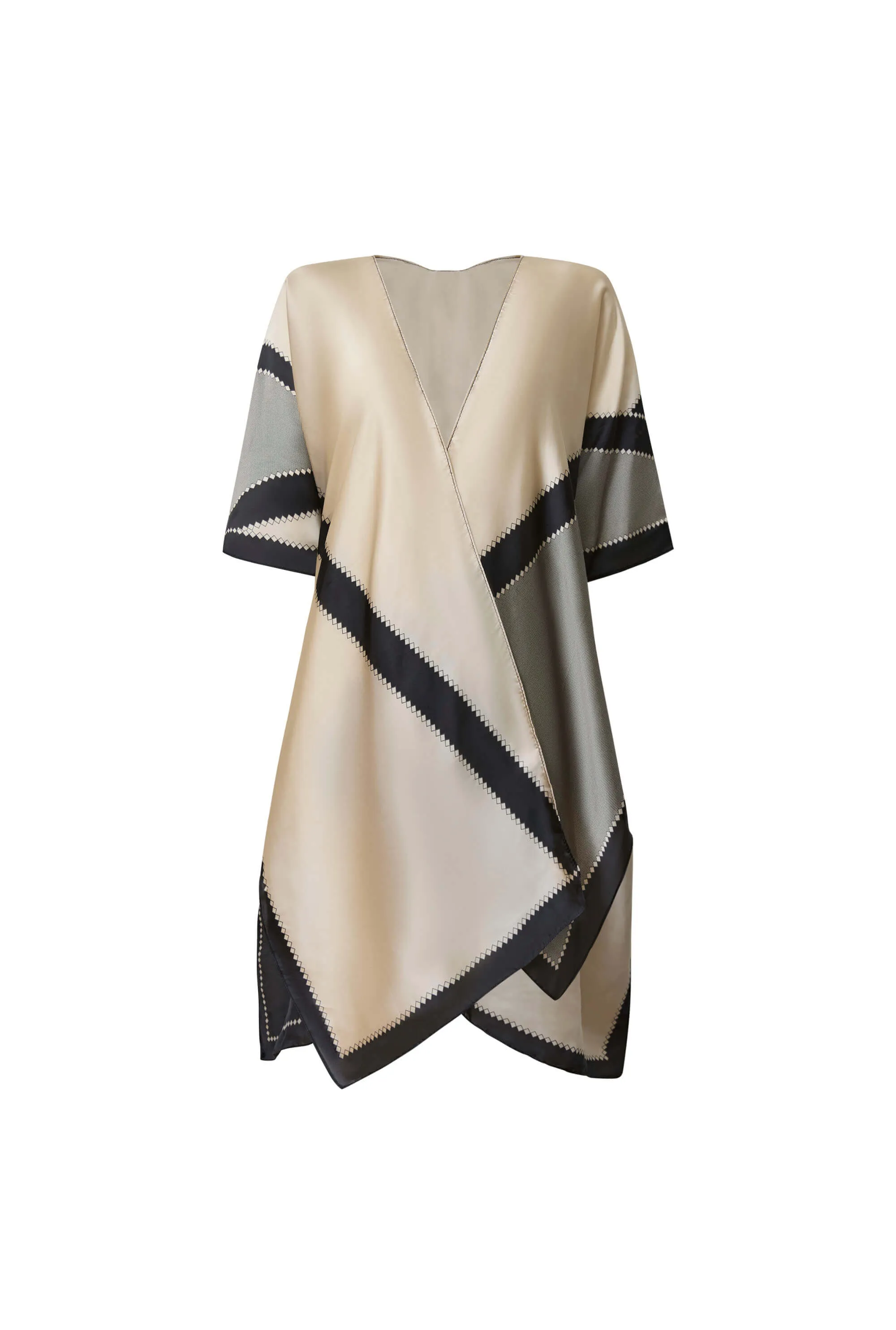 Geometric Beige-Black Kaftan